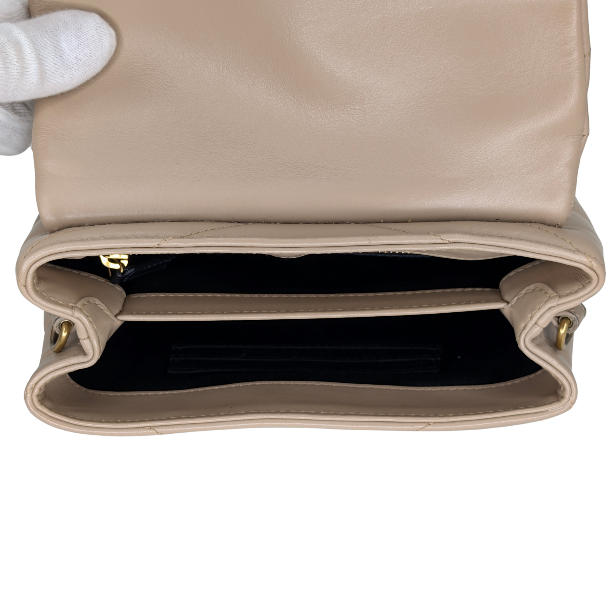 Saint Laurent Mini Lou Lou Shoulder Bag Beige