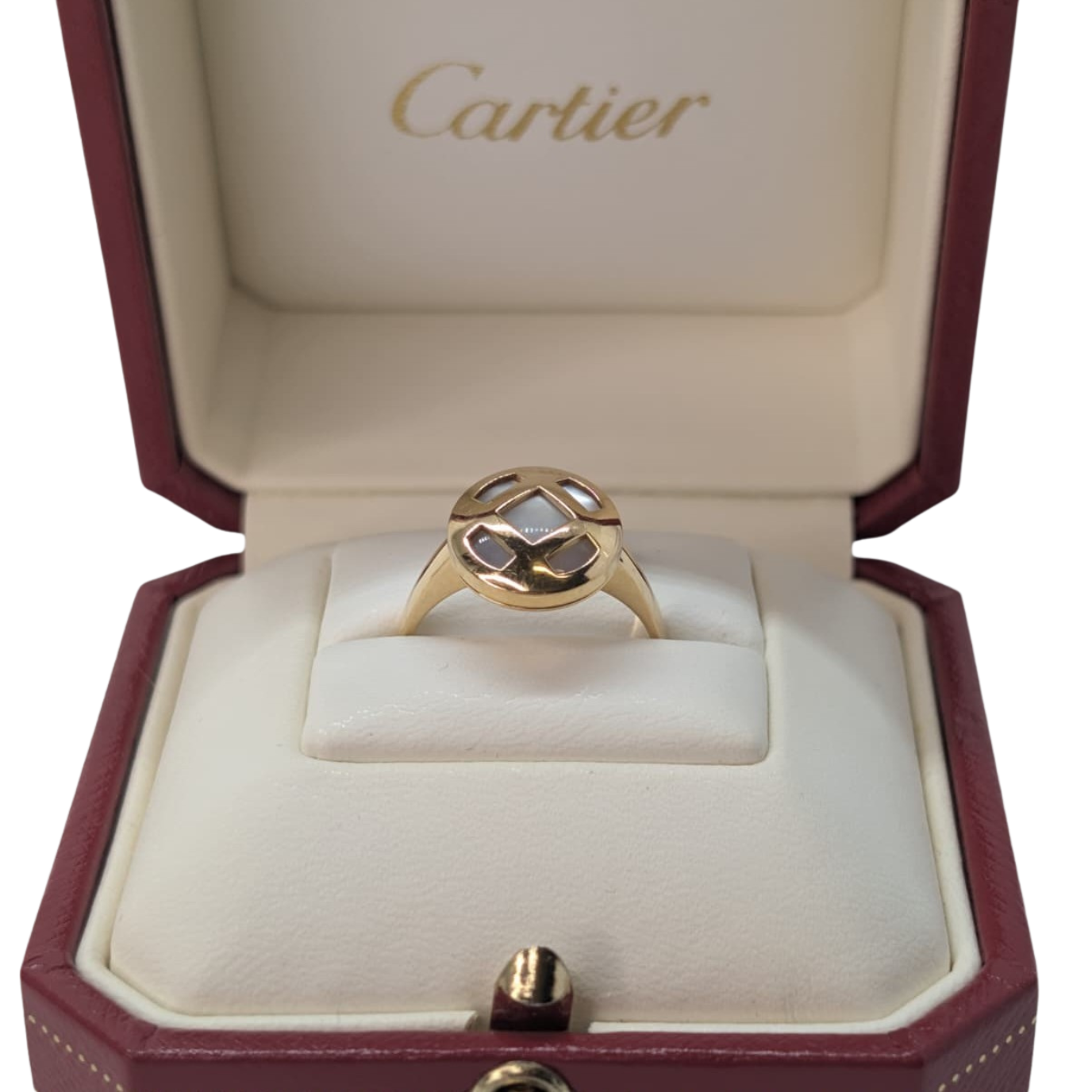 Cartier Pasha Mother Of Pearl 18K Gold Ring Size M½