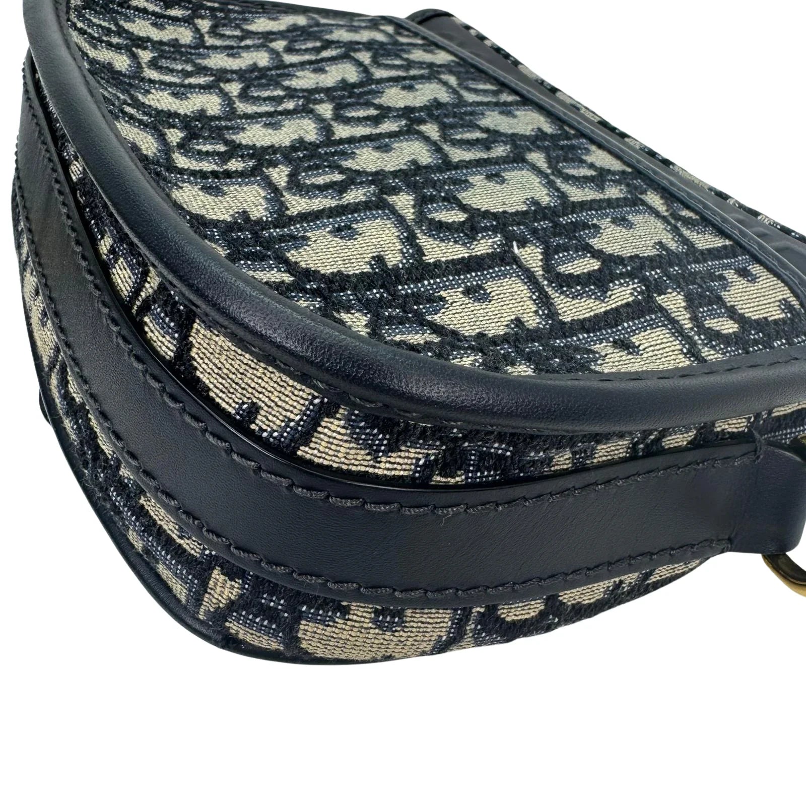 Christian Dior Oblique Small Bobby Flap Shoulder Bag Beige/Black - Lost Designer