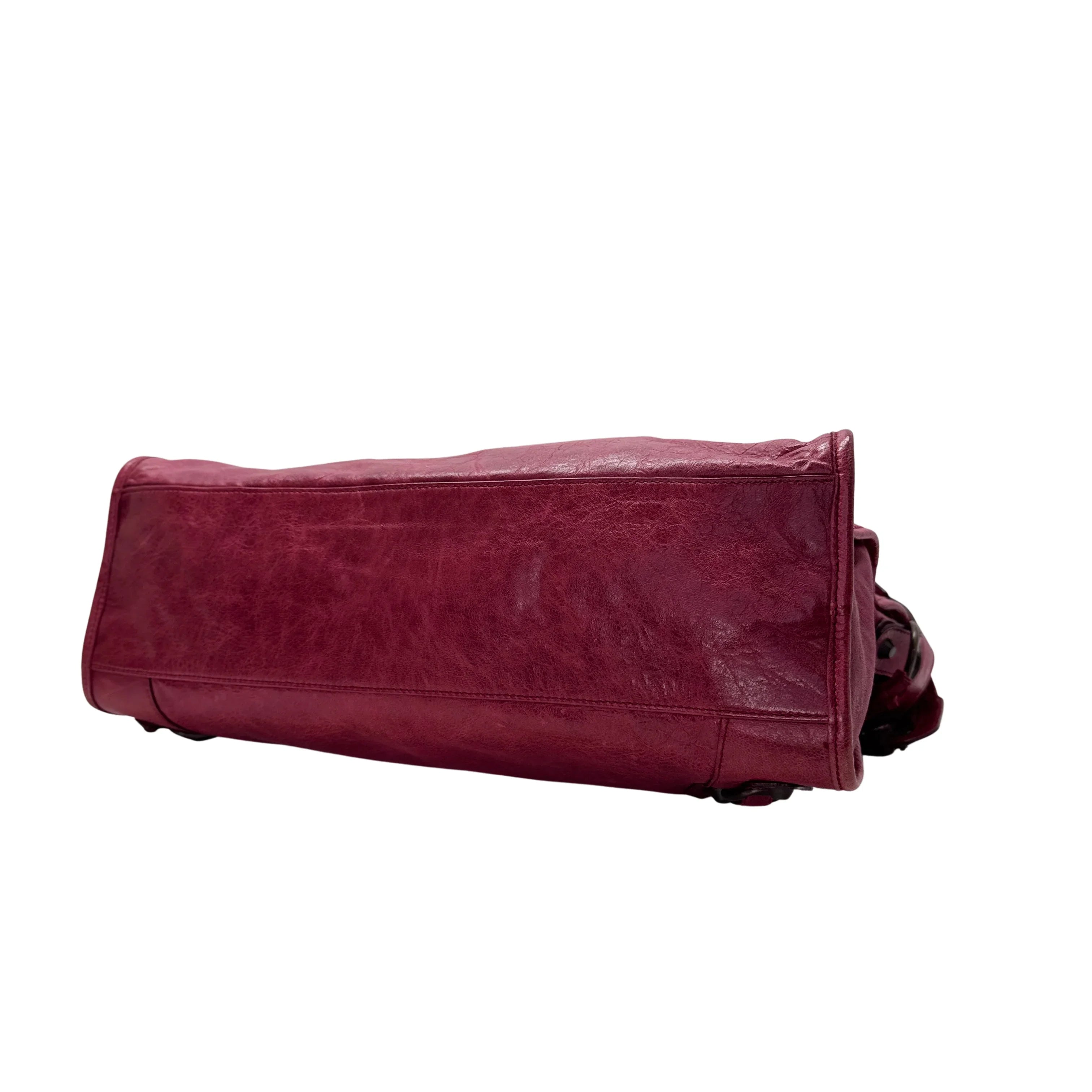 Balenciaga City Bag Small Leather Wine Red - Lost Designer
