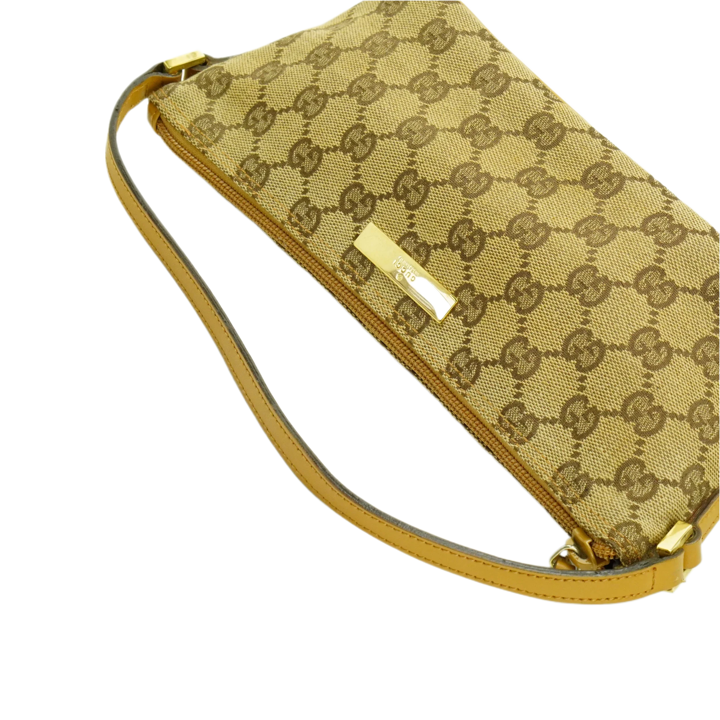 Gucci Beige GG Monogram Boat Pochette Bag