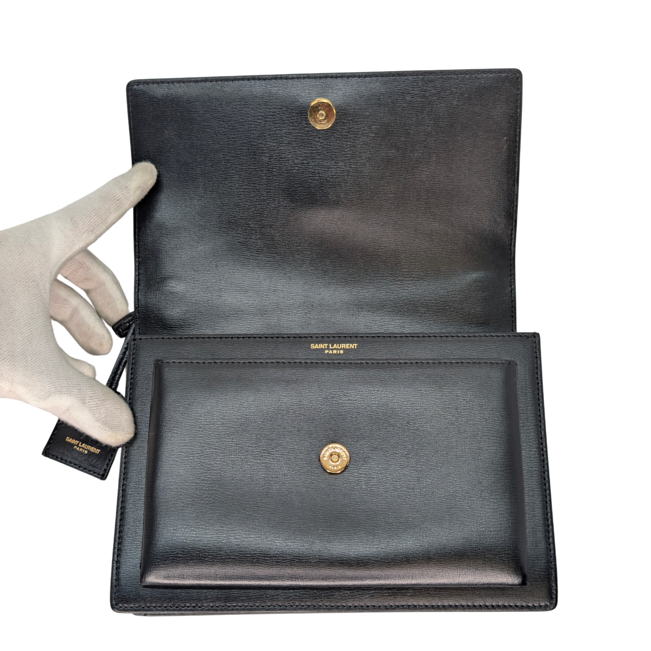 Yves Saint Laurent Sunset Small Leather Shoulder Bag Black