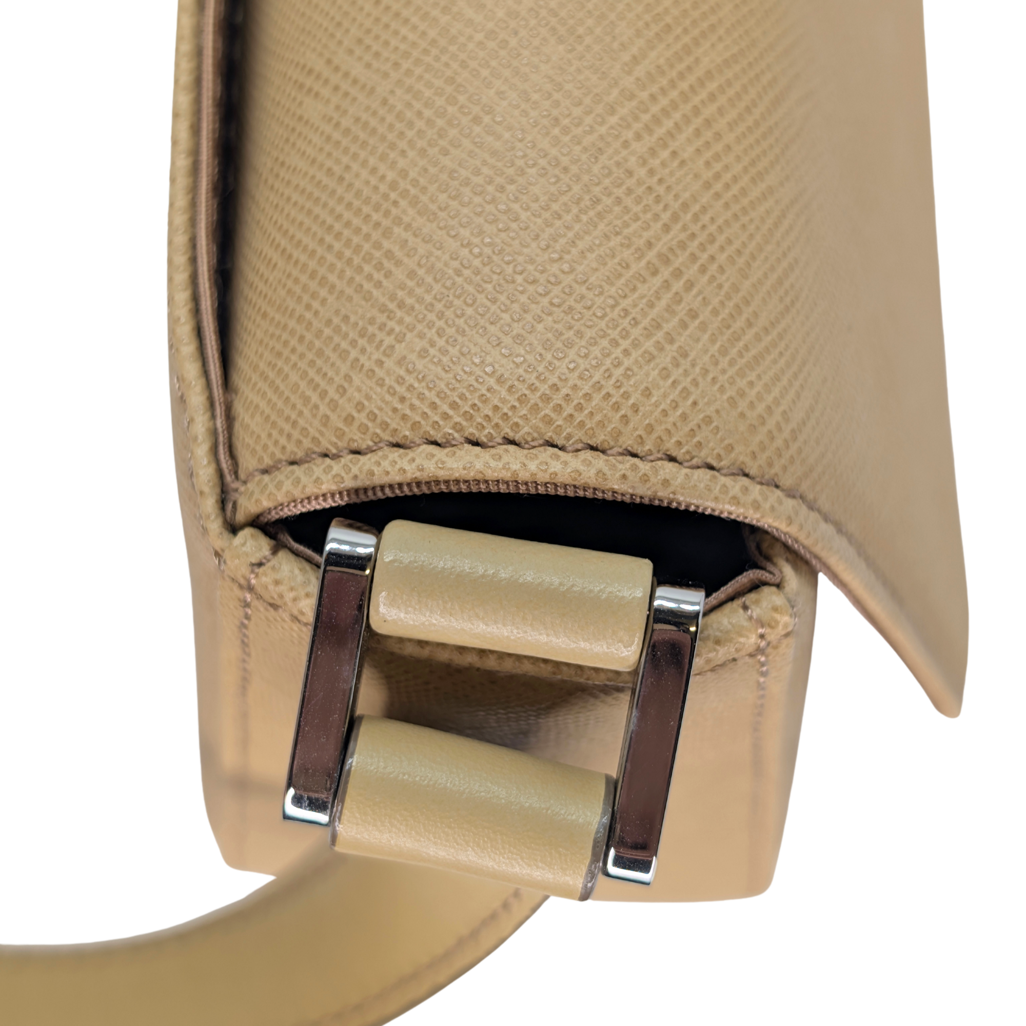 Burberry Leather Flap Shoulder Bag Beige