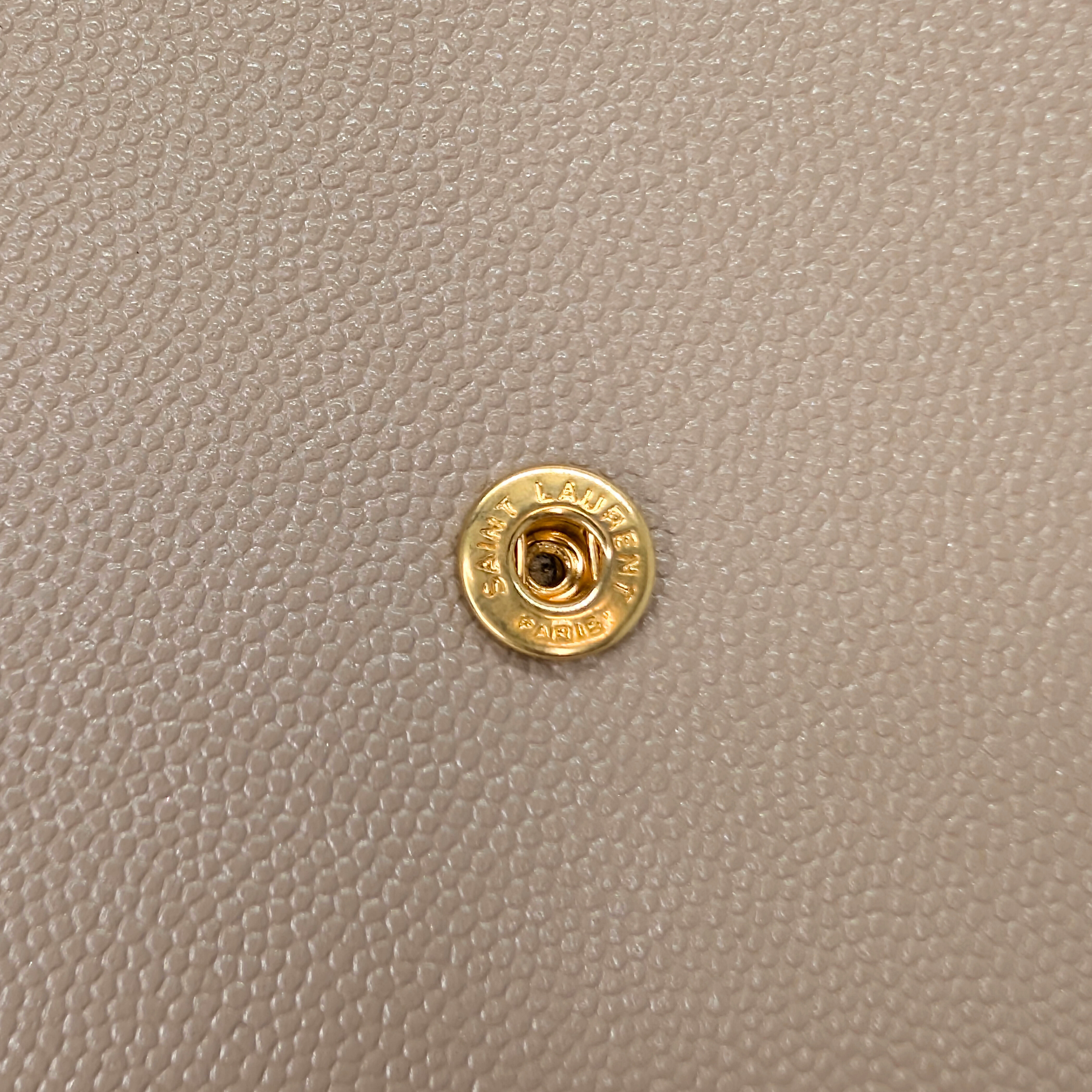 Yves Saint Laurent Uptown Wallet on Chain Dark Beige