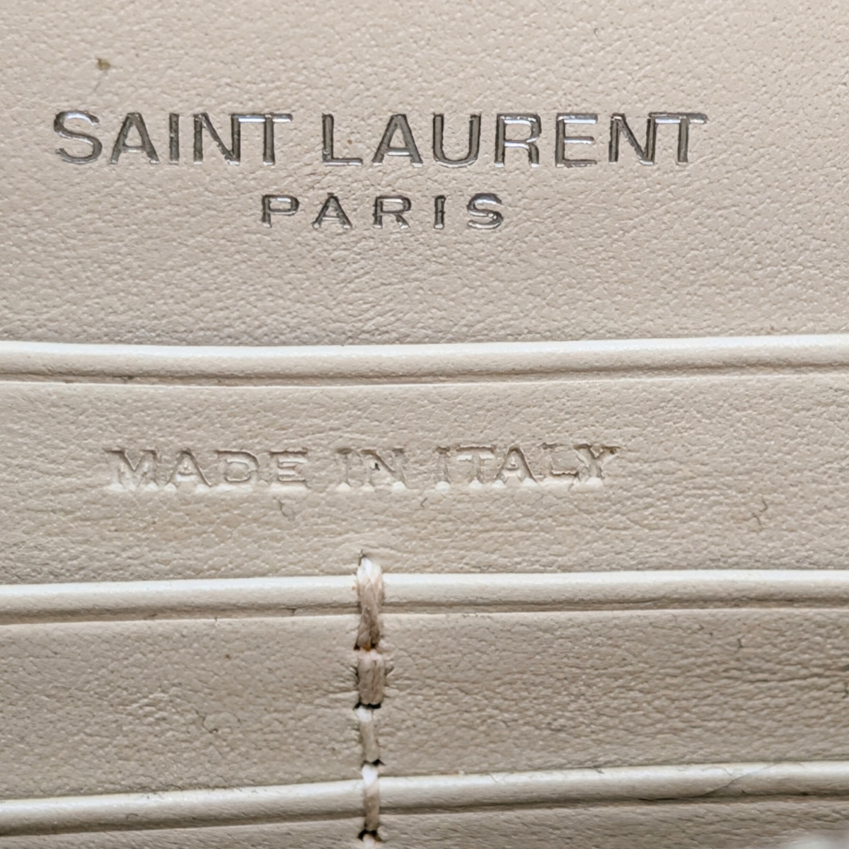 Saint Laurent Sunset Small Croc-Embossed Crossbody Biege