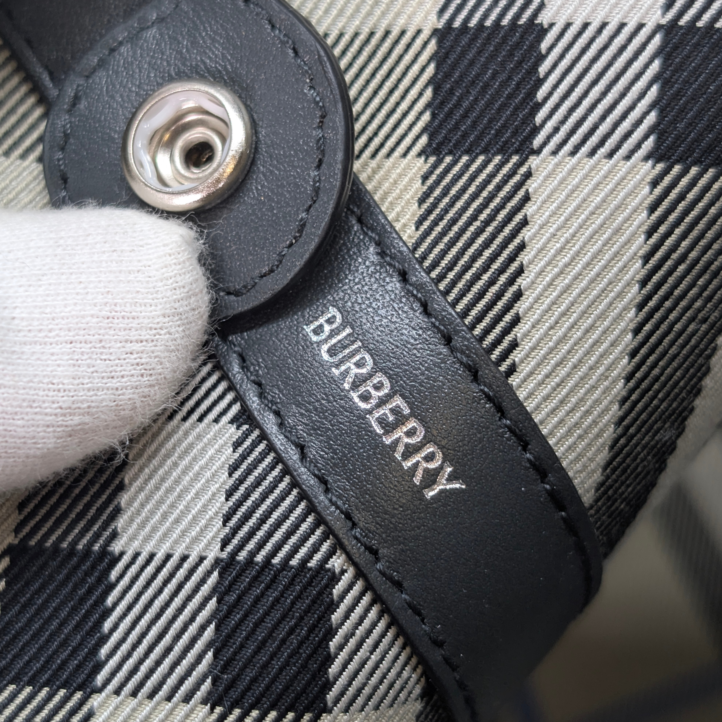 Burberry Check Medium Canvas Tote Bag