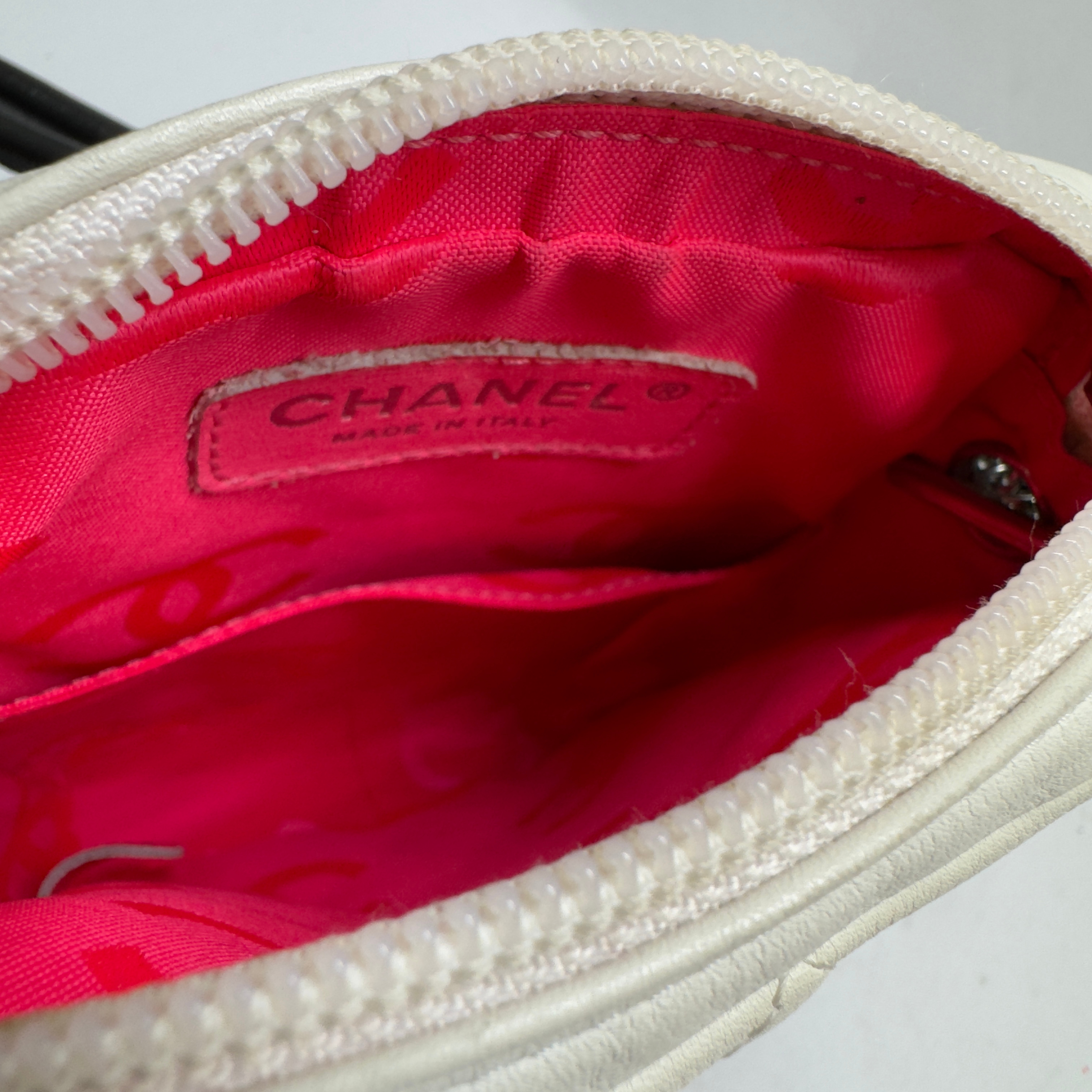 Chanel Quilted Cambon Small Messenger Bag White