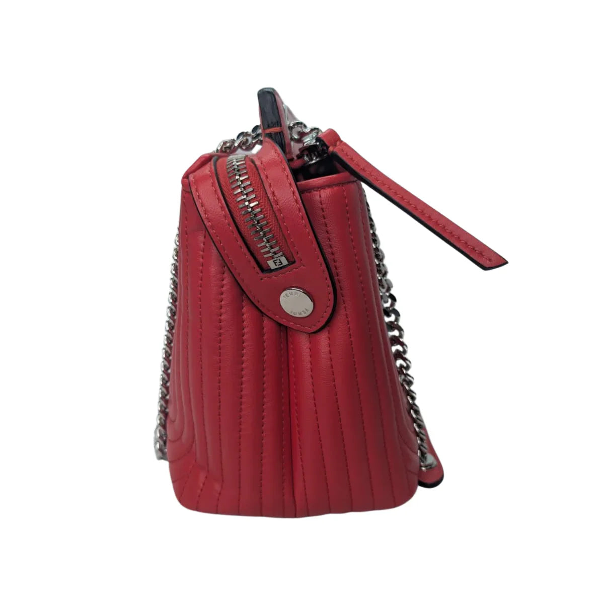 Fendi Dotcom Quilted Crossbody Bag Leather Red - Lost Designer