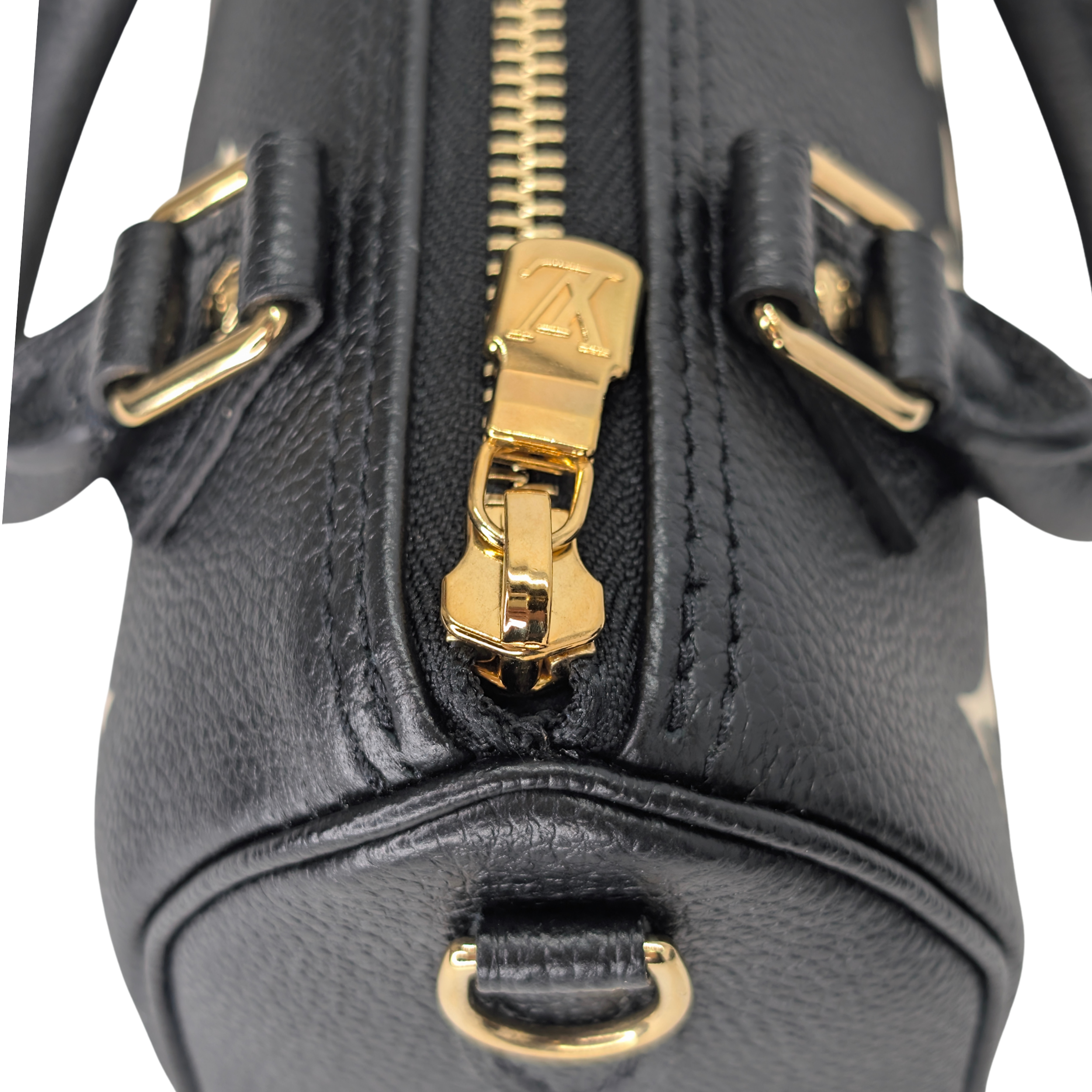 Louis Vuitton Nano Speedy Bicolor Monogram Giant Empreinte Leather Black