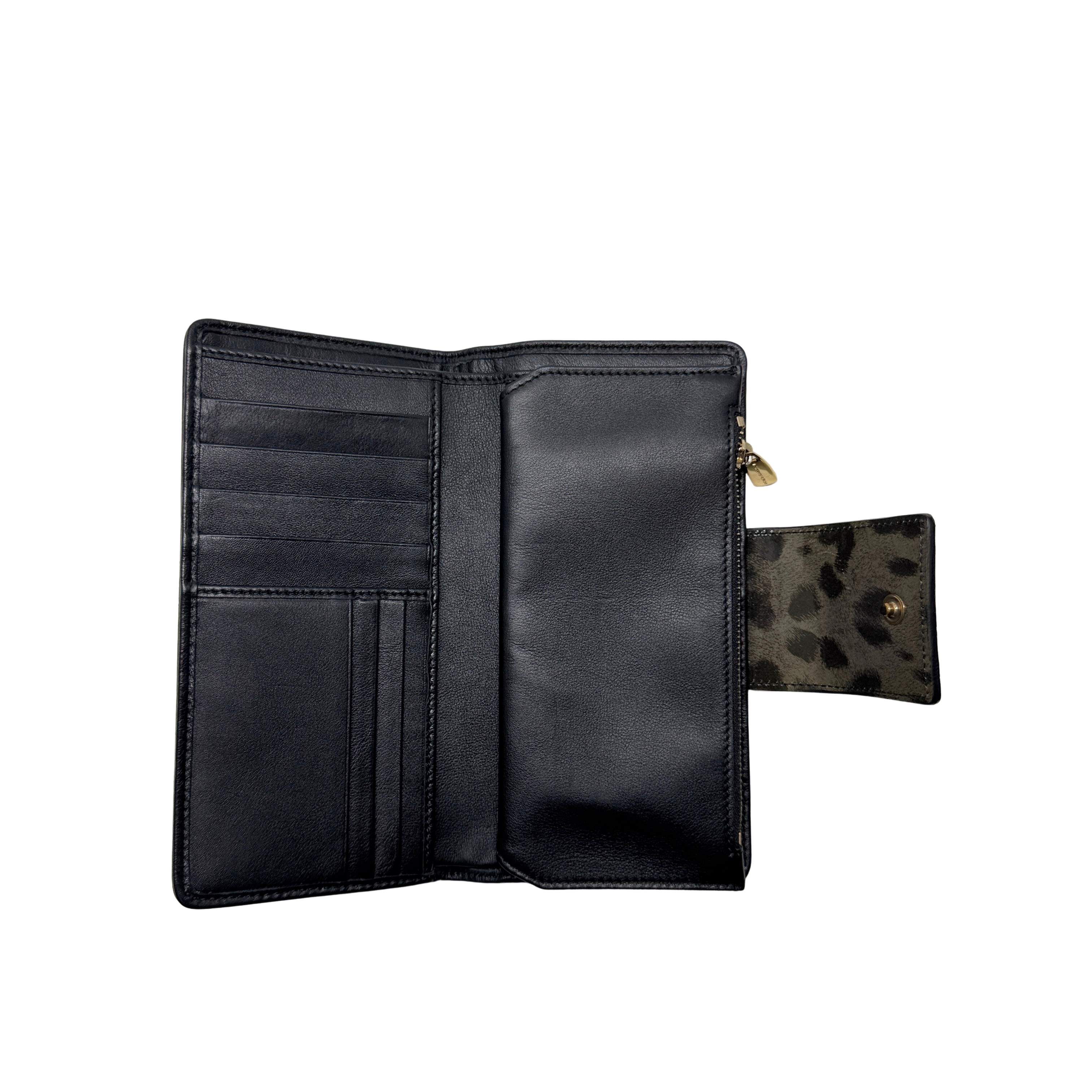 Dolce & Gabbana Leopard Print Leather Wallet Khaki