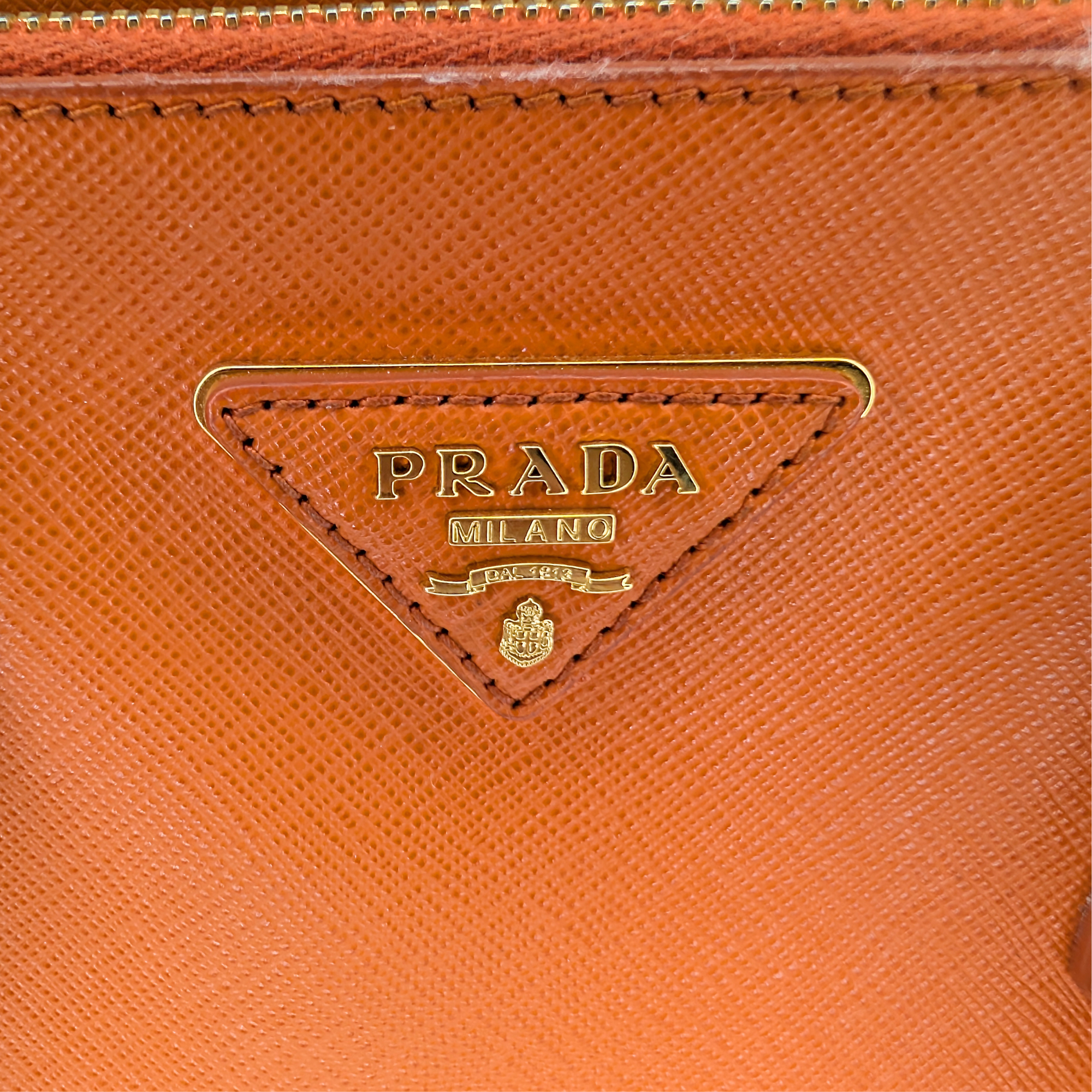 Prada Galleria Handbag Saffiano Leather Orange