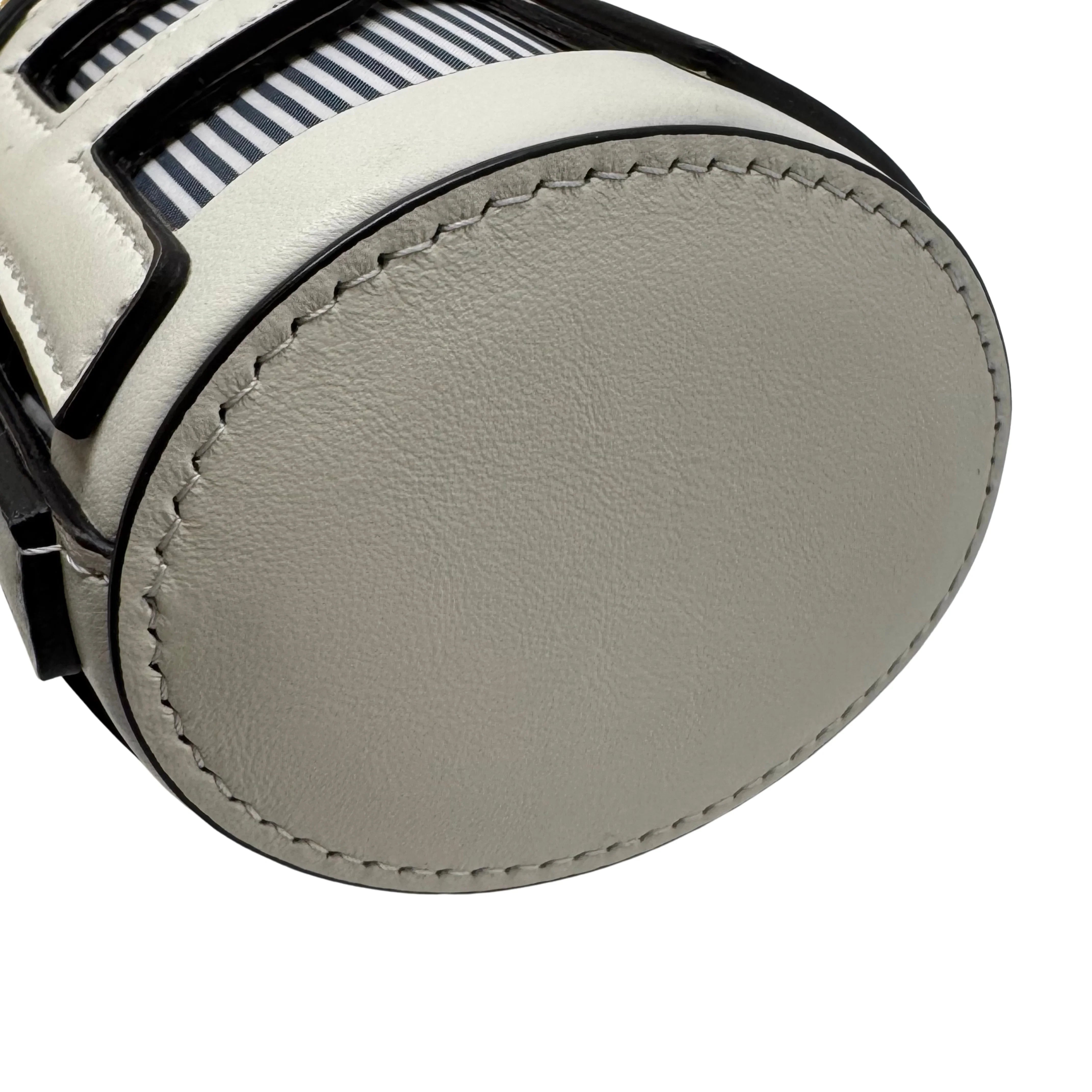 Fendi Nylon Vitello Step Out Bucket Shoulder Bag Beige Mini - Lost Designer