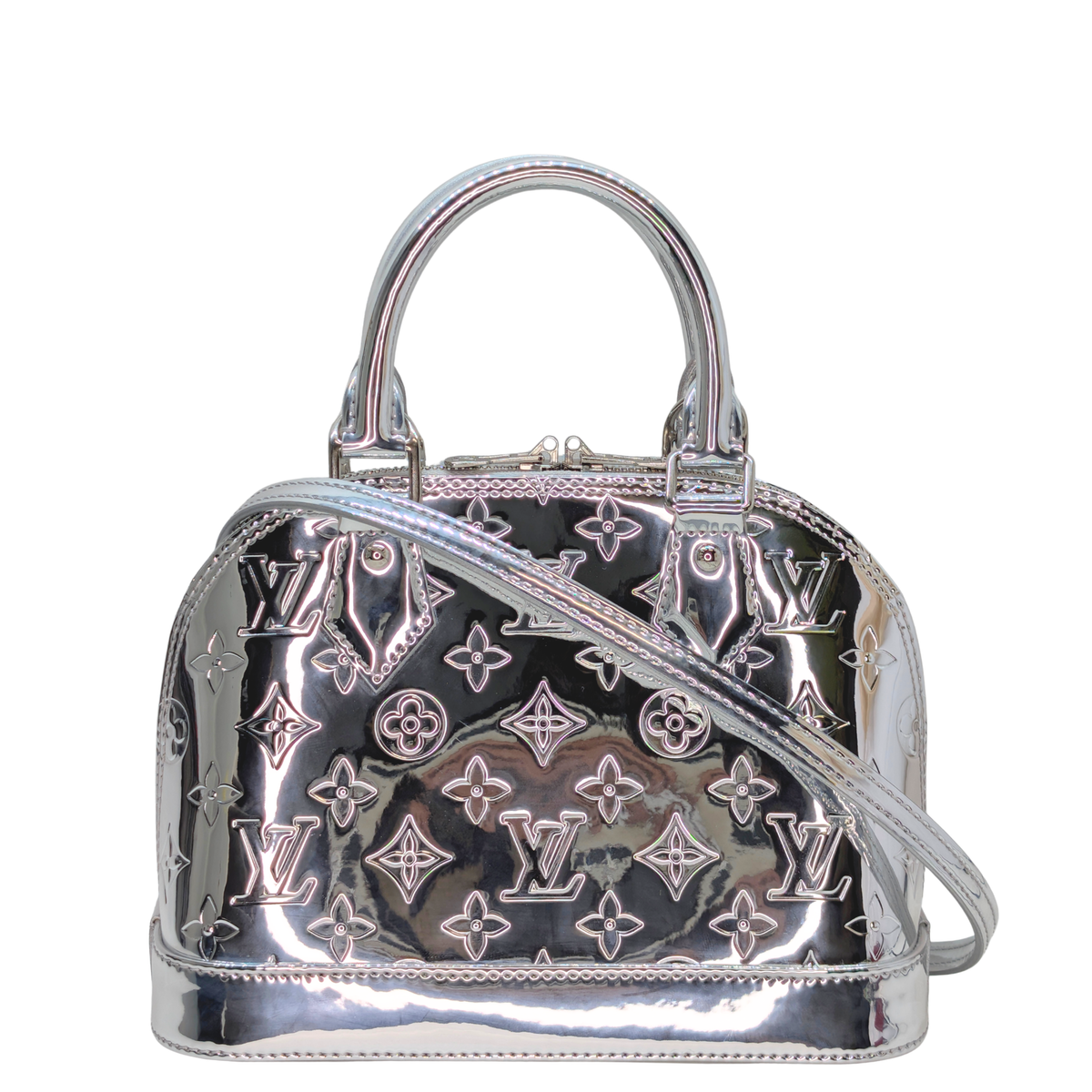 Louis Vuitton Monogram Miroir Alma BB Silver Ski Collection