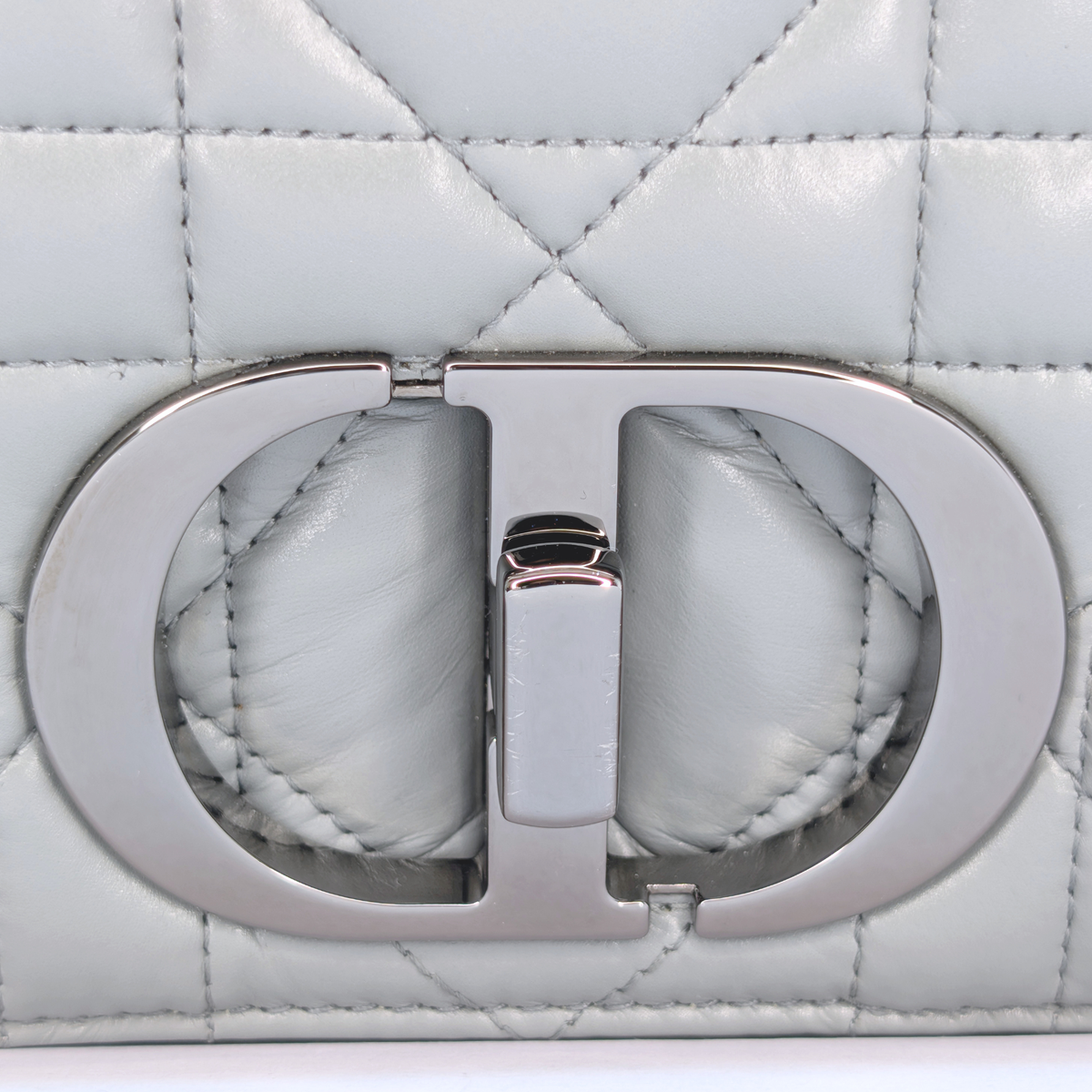 Christian Dior Small Caro Calfskin Bag Grey