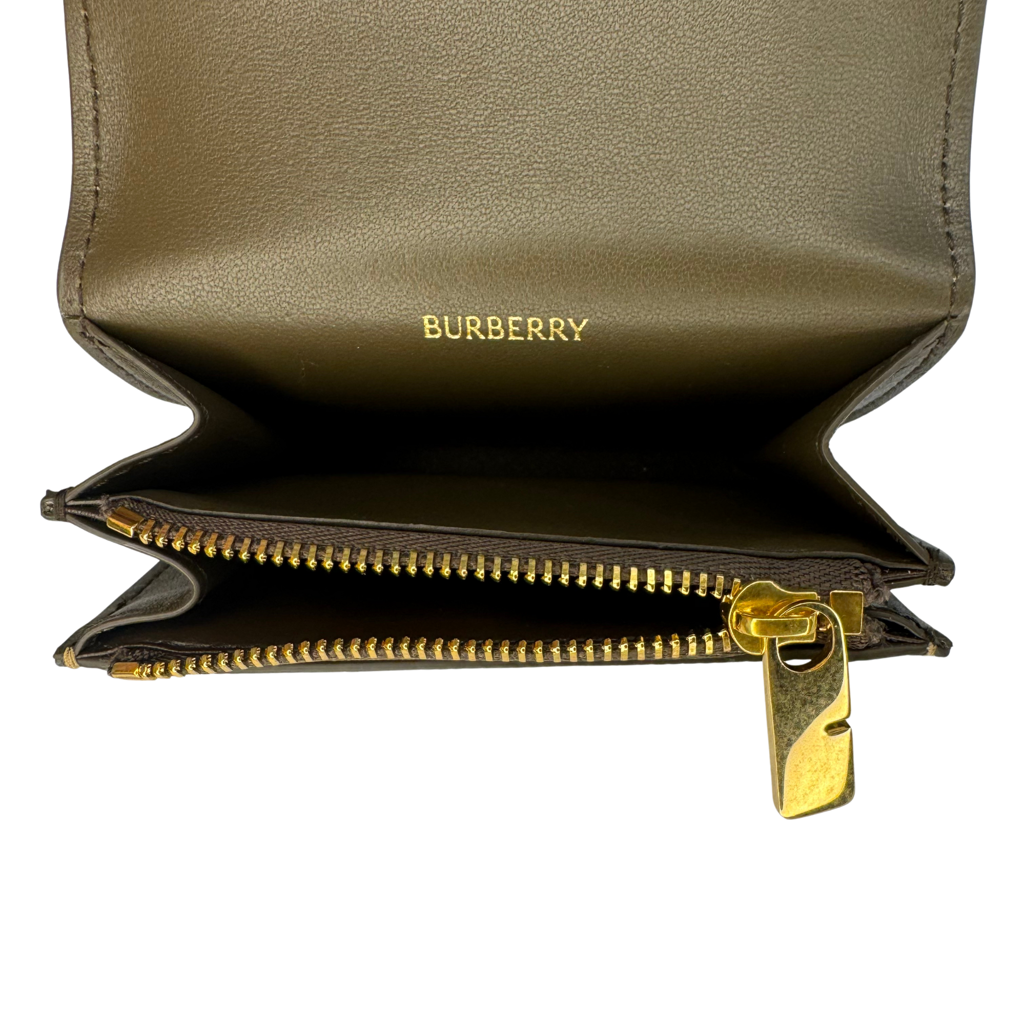 Burberry Check Coin Card Case Wallet Beige