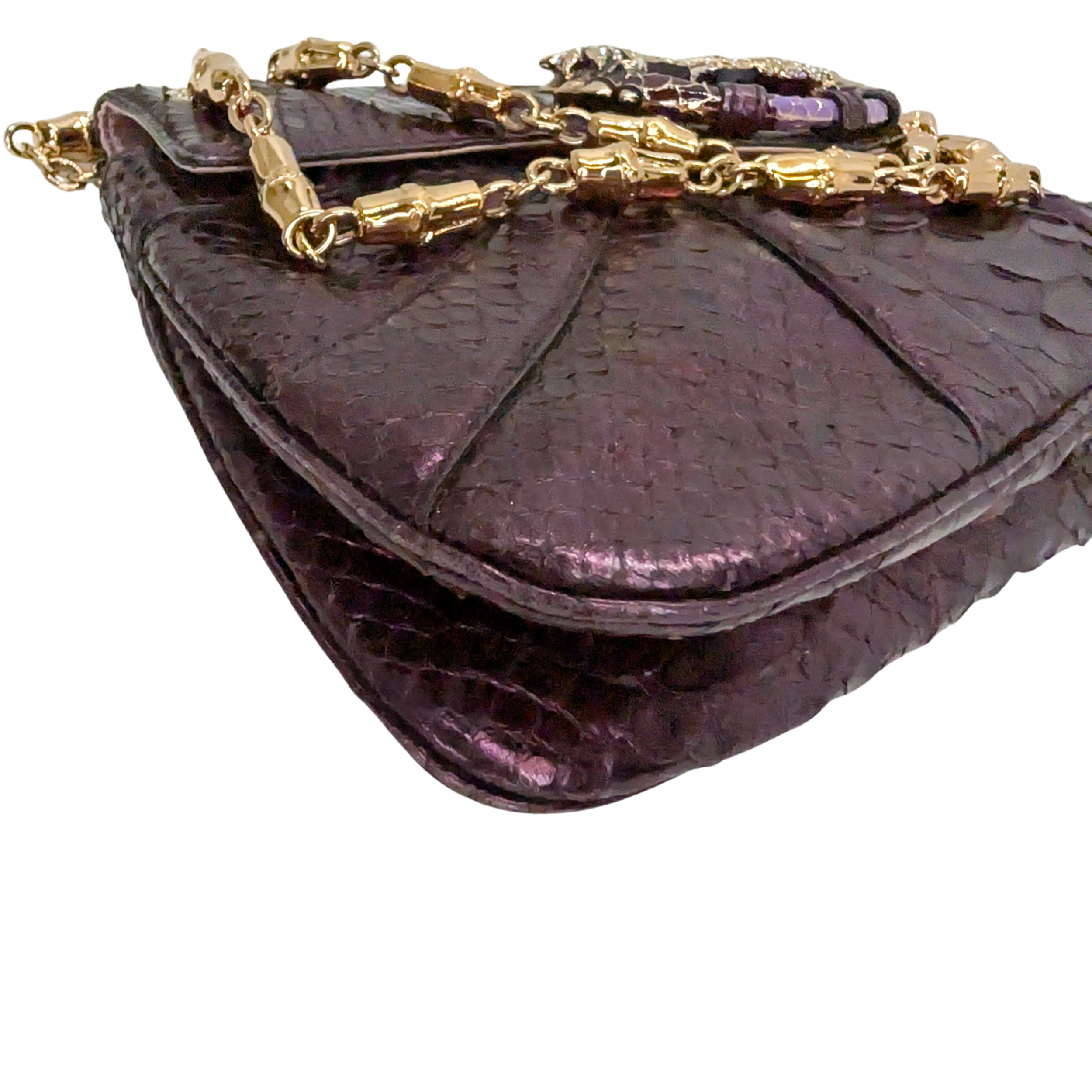 Gucci x Tom Ford Python Dragon Motif Hand bag Purple