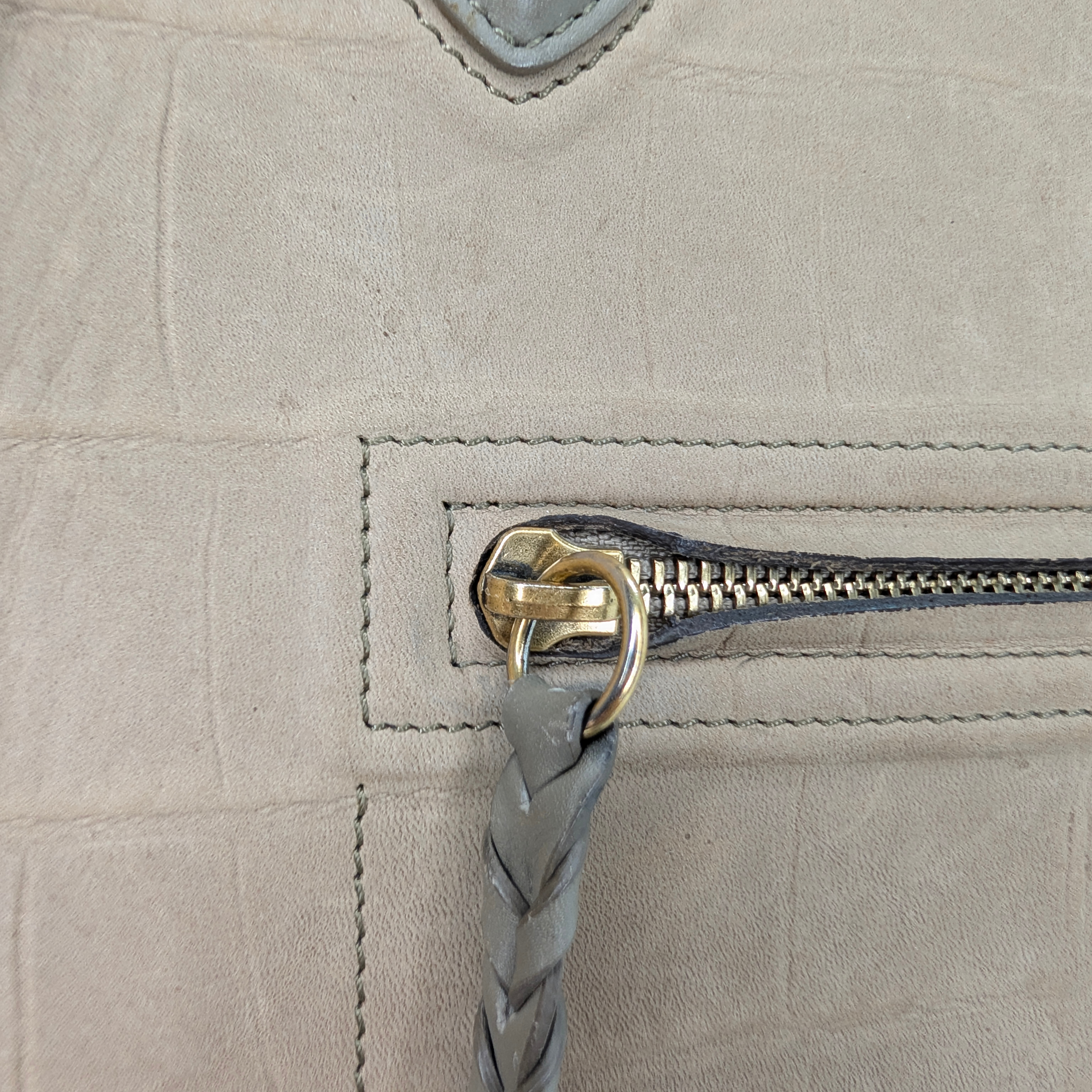 Celine Crocodile Embossed Medium Phantom Luggage Tote Bag Beige