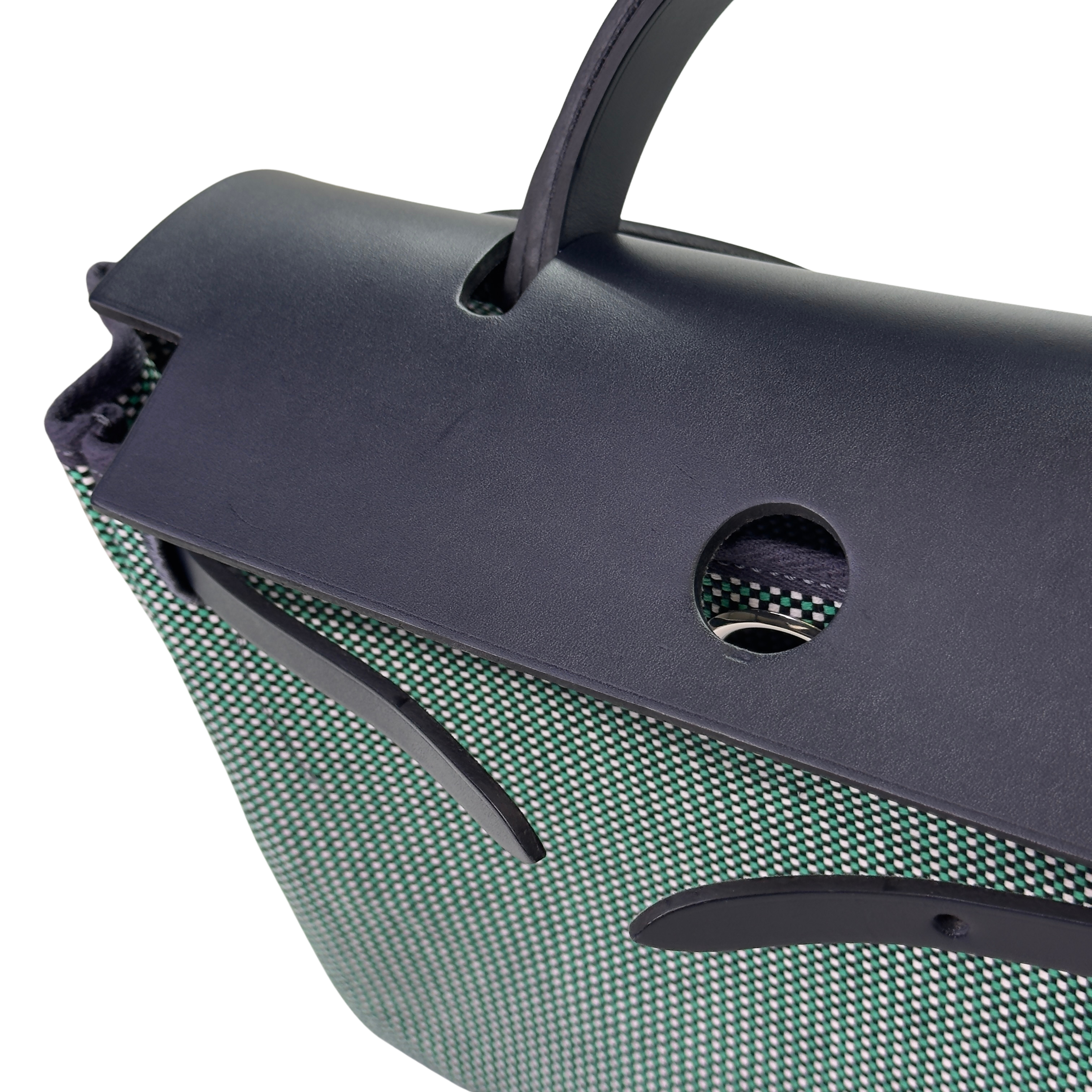 Hermés Herbag Zip 31 Criss Viking Quadrille Dark Green/Navy