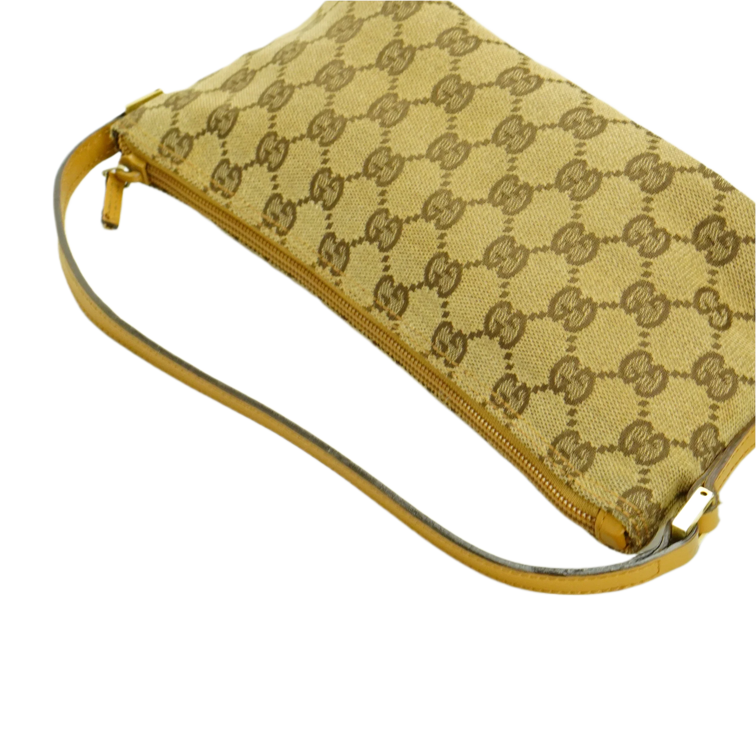 Gucci Beige GG Monogram Boat Pochette Bag