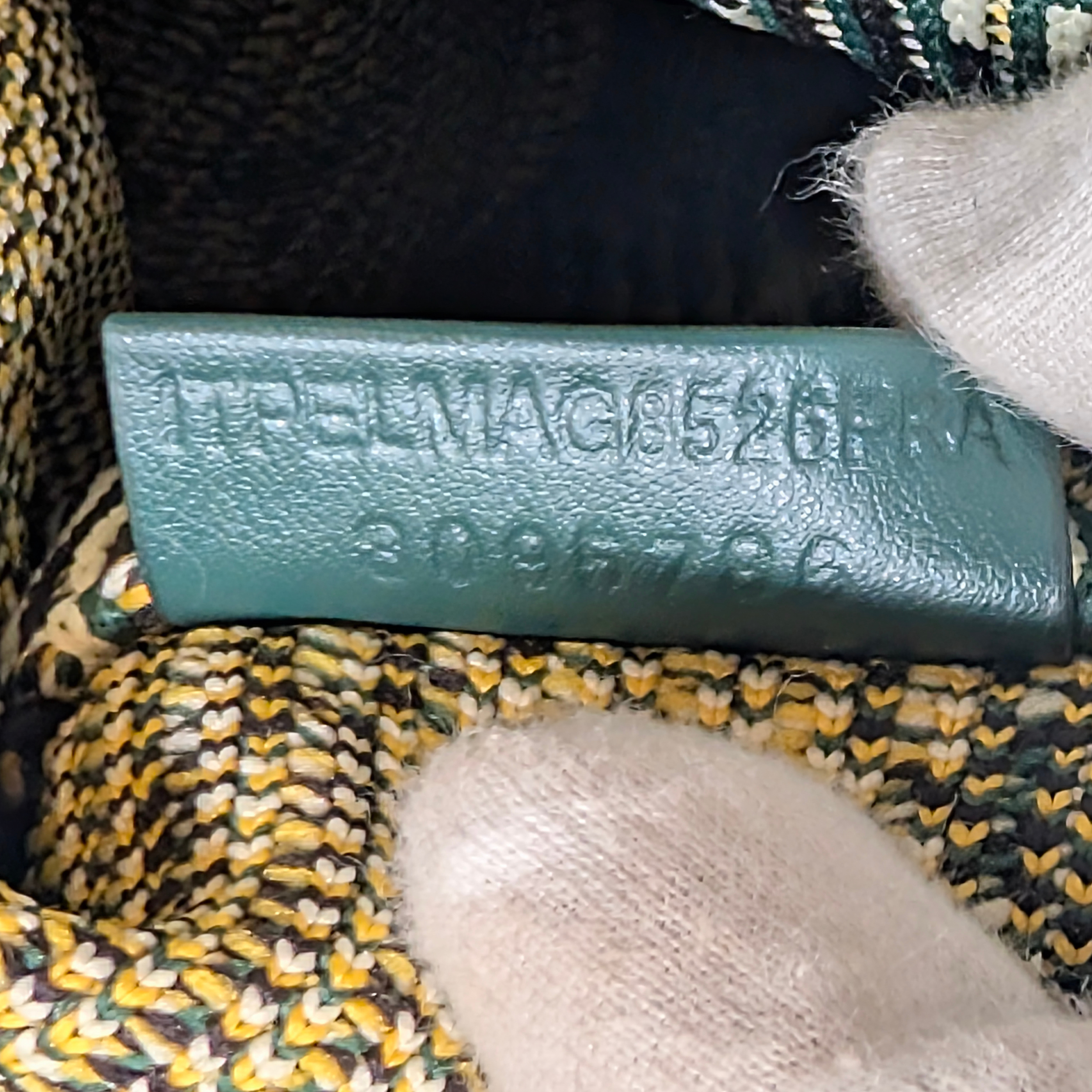 Burberry Medium Green Check Knitted Tote Bag