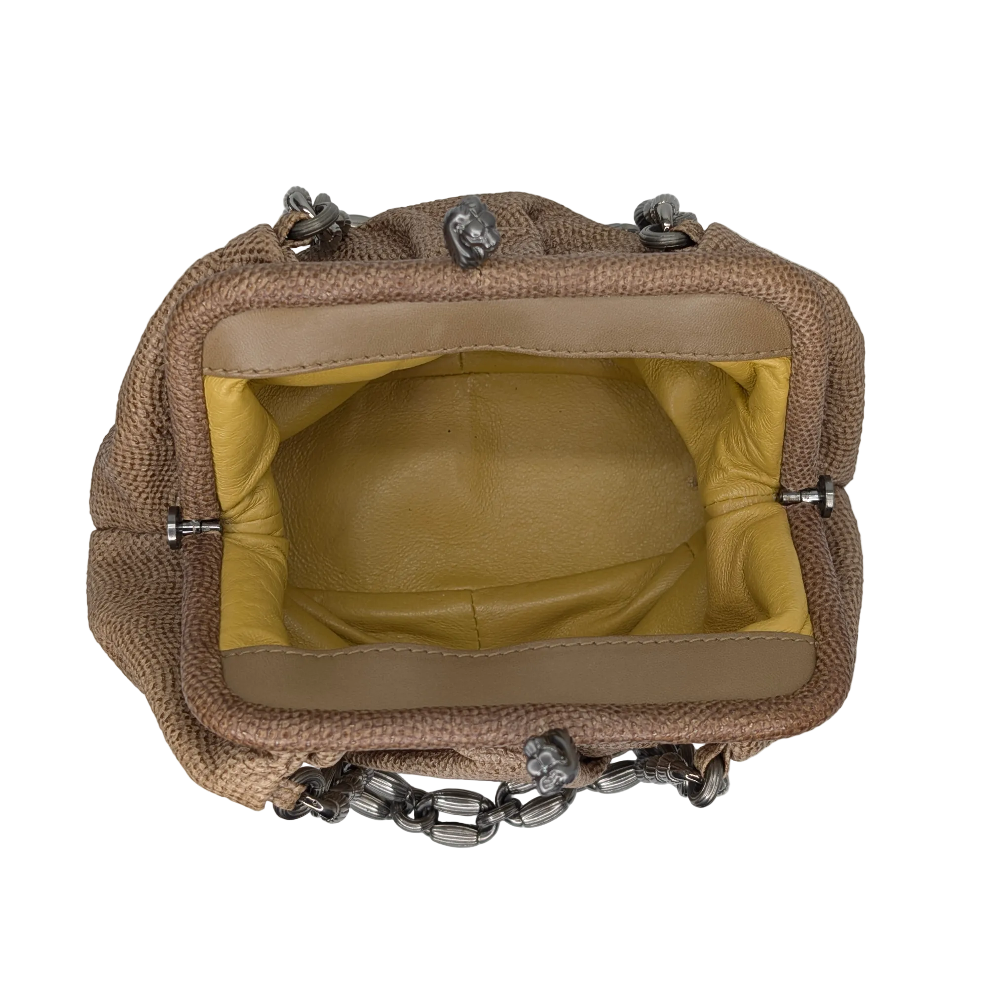 Bvlgari Lizard Skin Handbag Beige