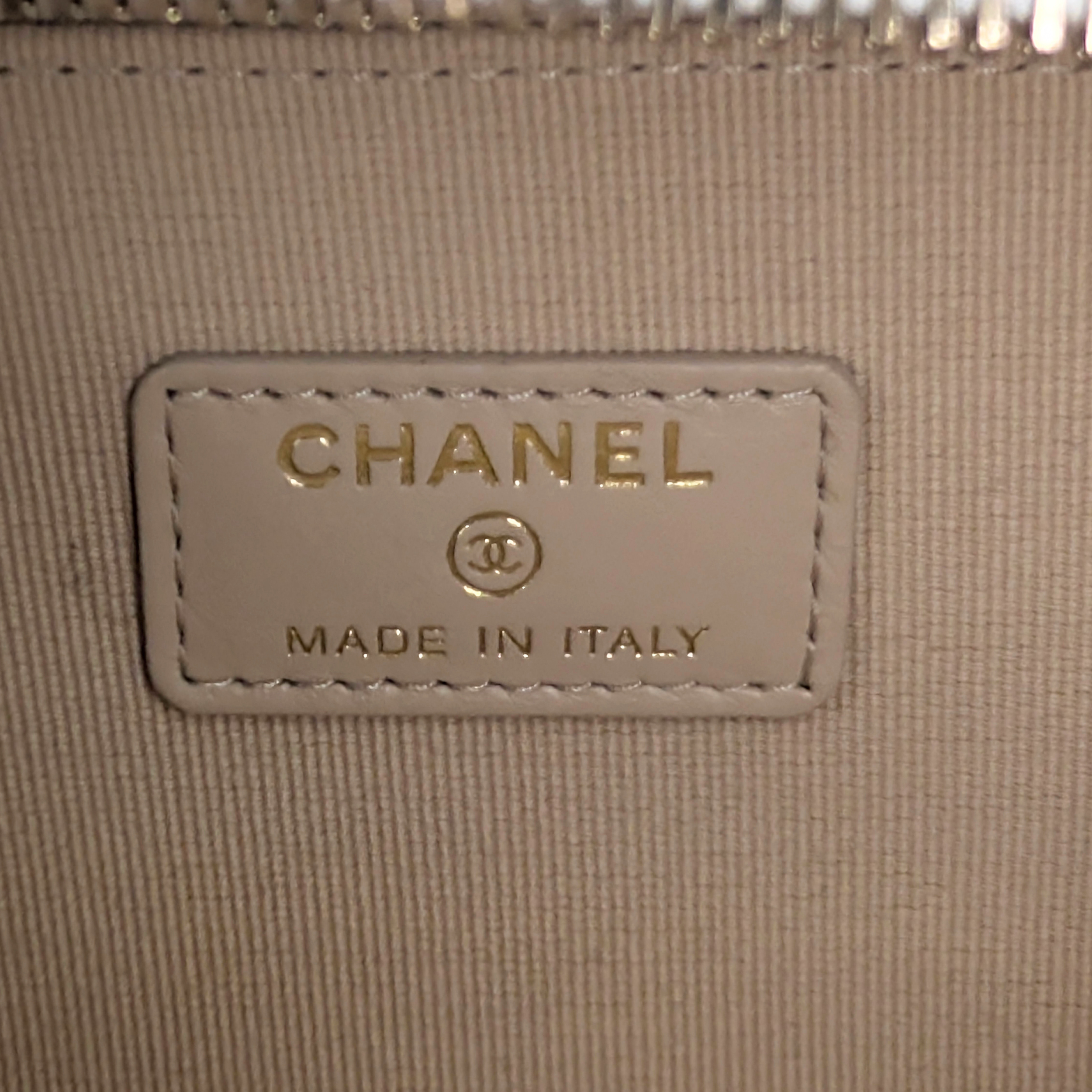 Chanel Mini Vanity with Chain Camera Bag Caviar White