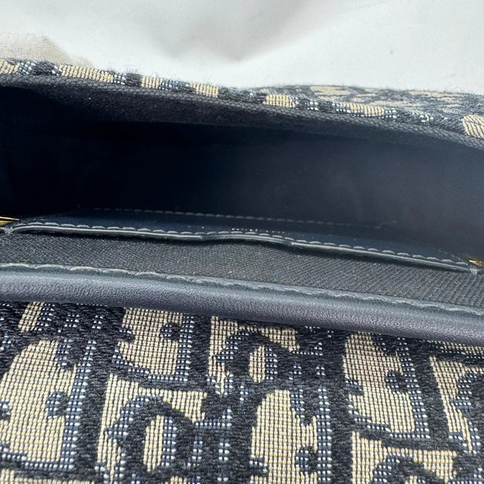 Christian Dior Oblique Small Bobby Flap Shoulder Bag Beige/Black - Lost Designer