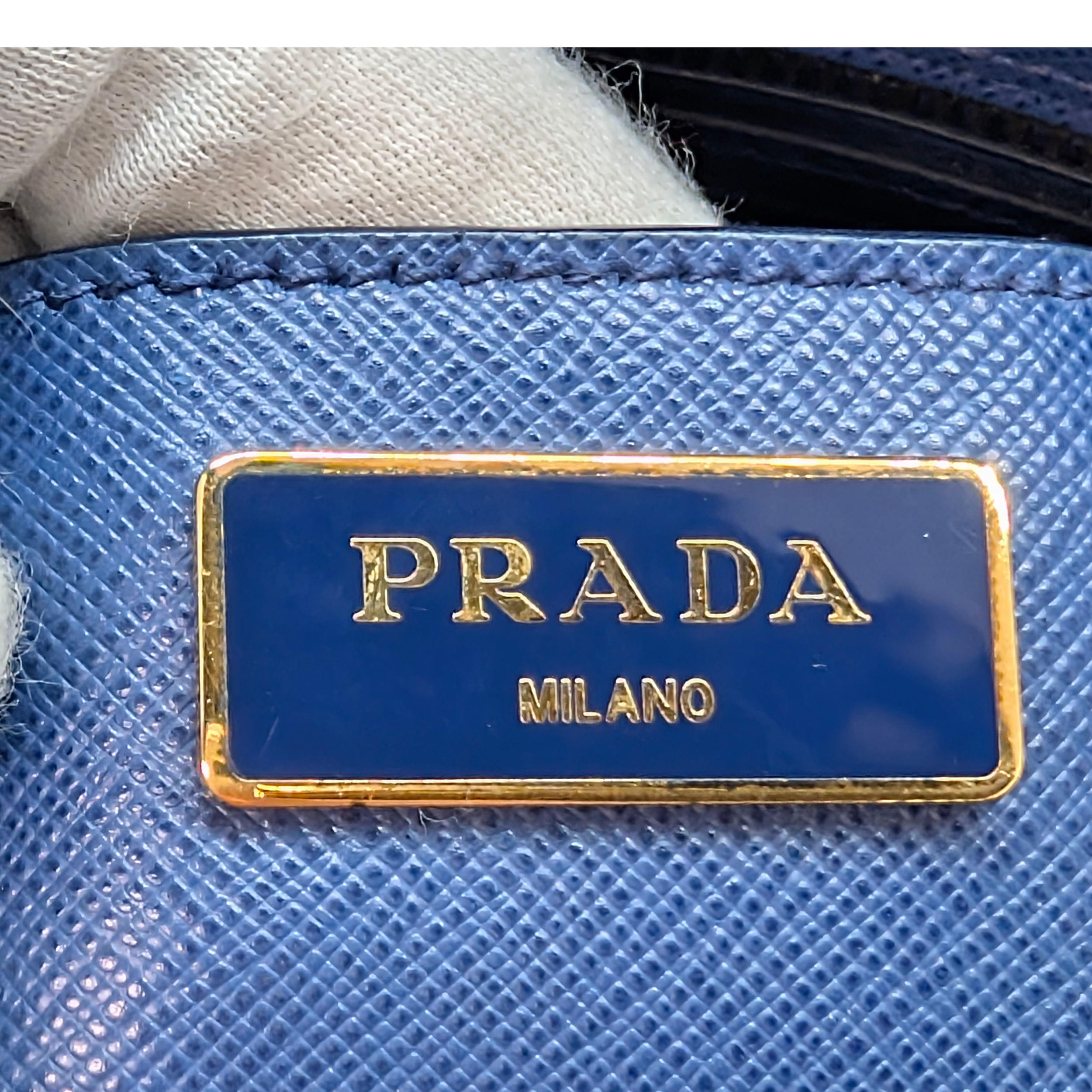 Prada Saffiano Lux Galleria Large Double Zip Tote Navy