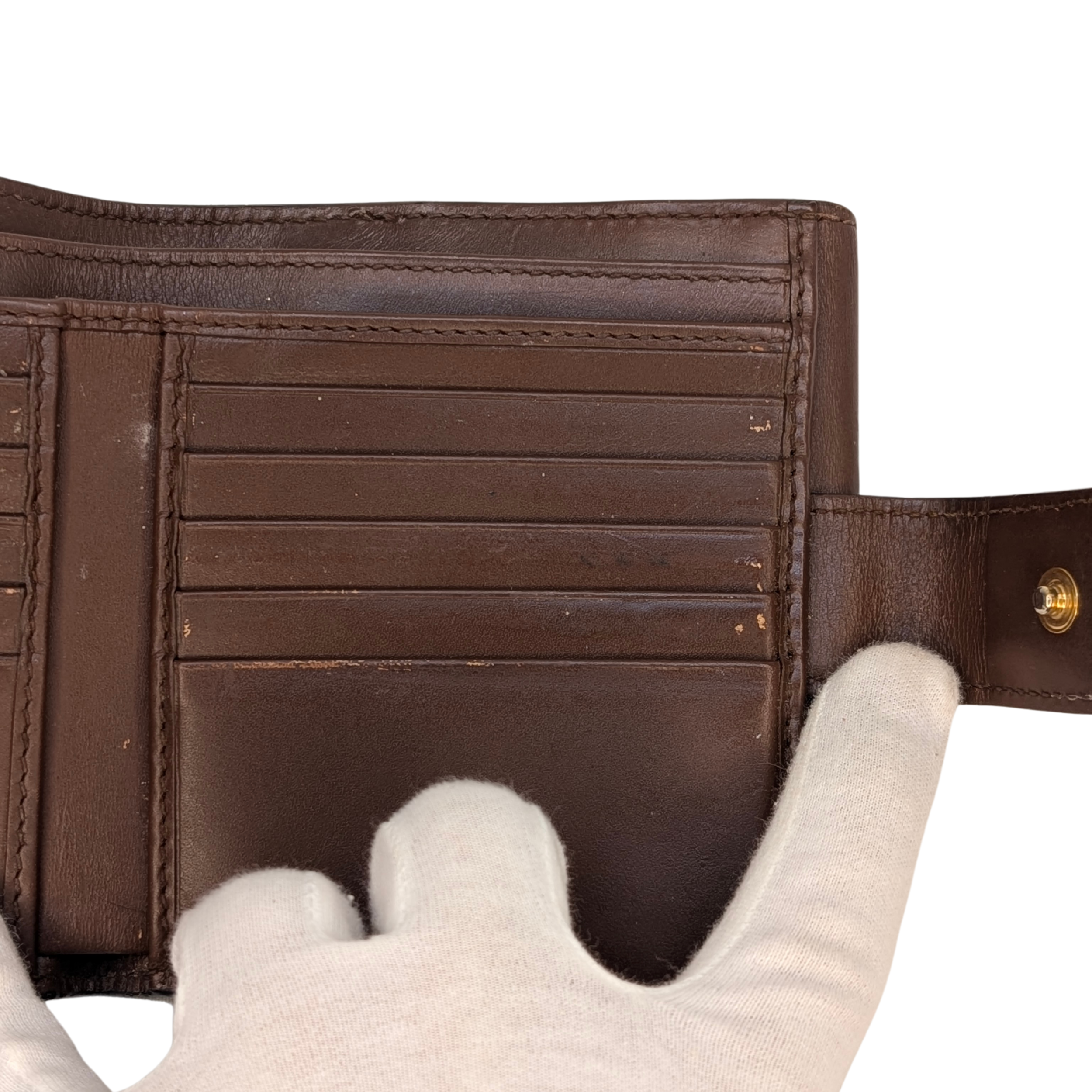 Gucci Trifold Wallet GG Supreme Brown