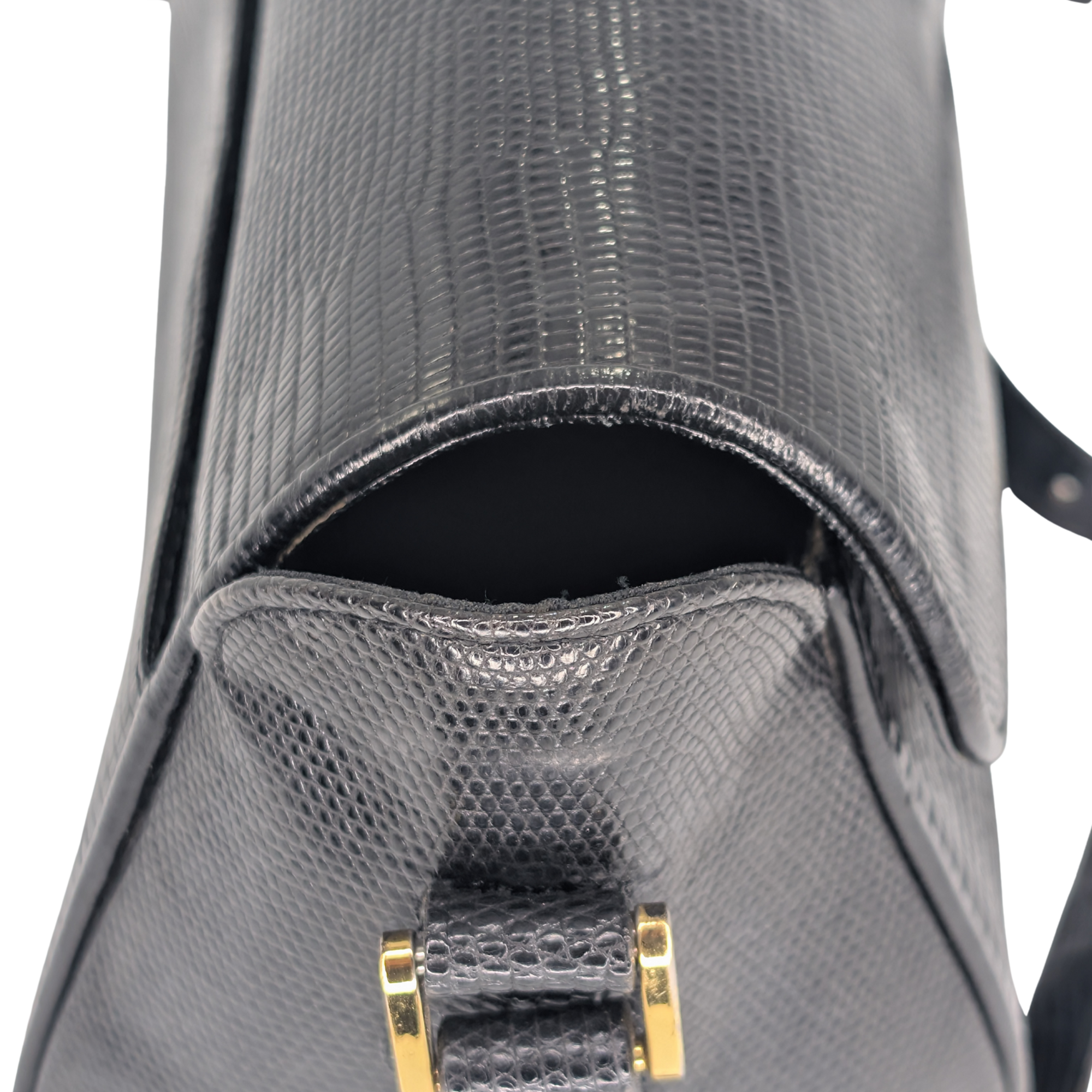 Saint Laurent Black Lizard Embossed Crossbody/Shoulder Bag