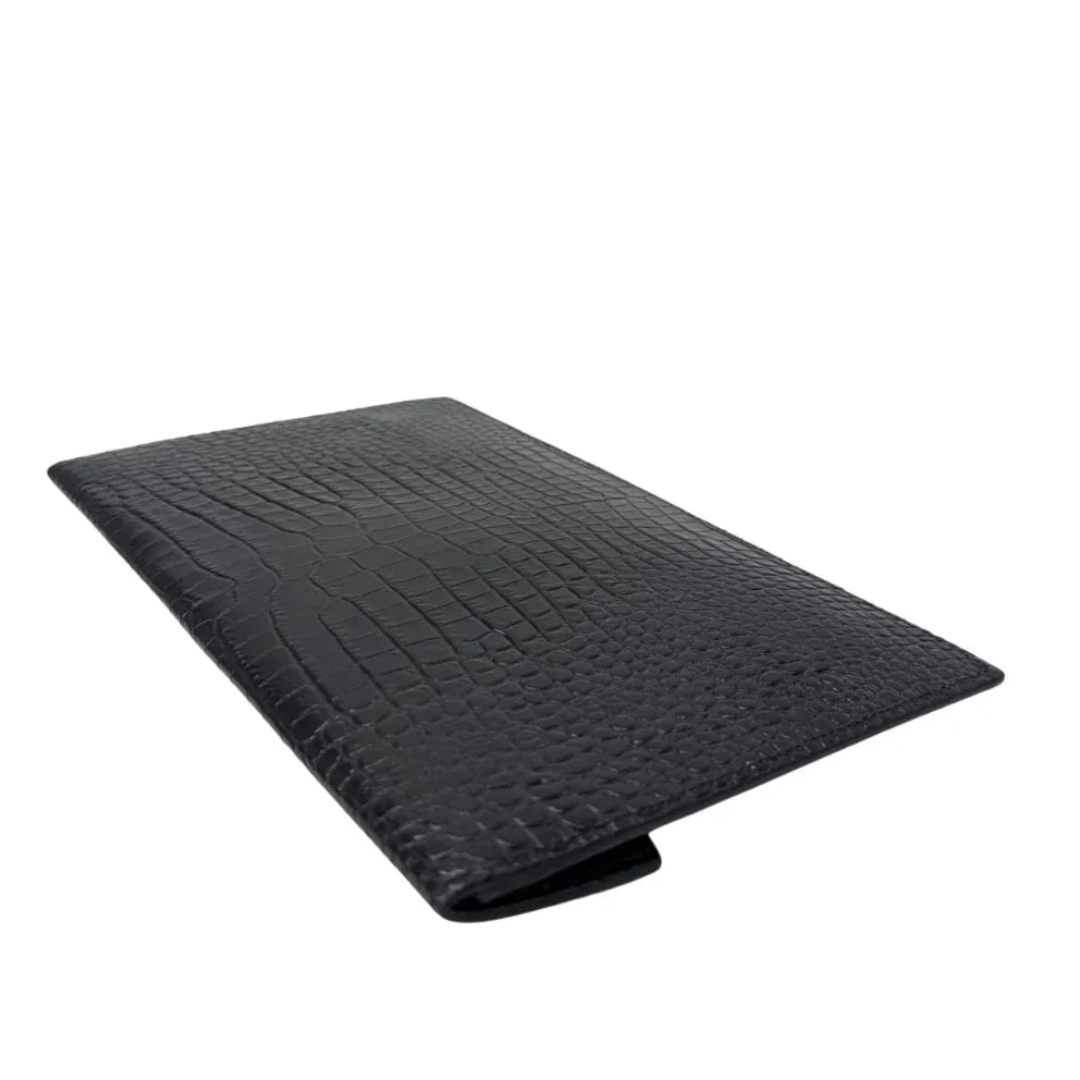 Saint Laurent Small Uptown Pouch In Crocodile-Embossed Leather Black - Lost Designer