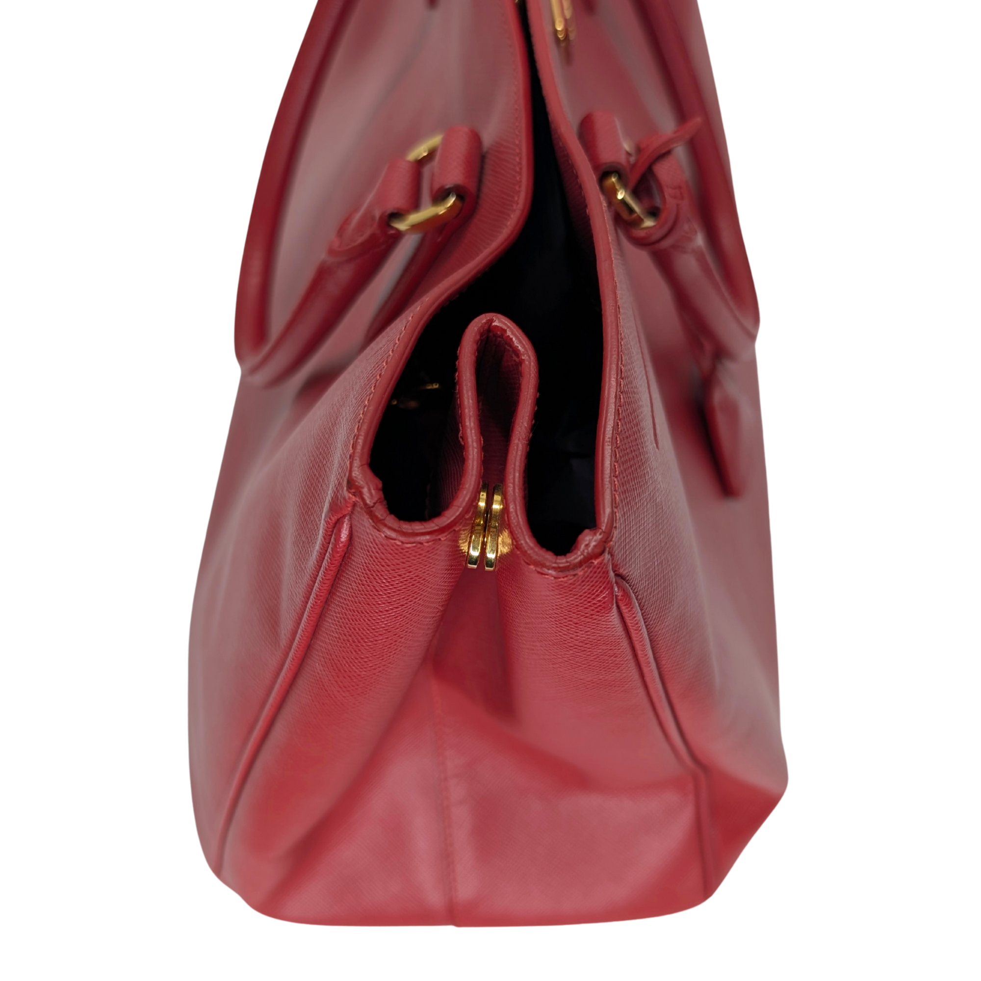 Prada Lux Open Saffiano Tote Bag Red