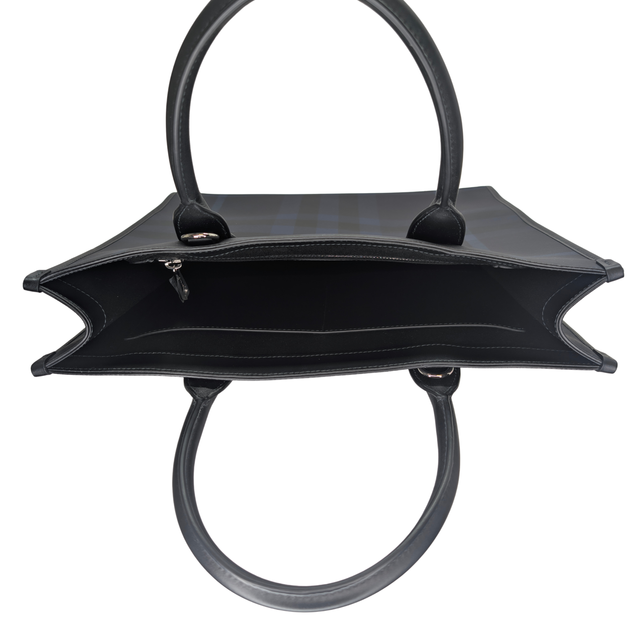 Burberry Slim Vertical Denny Tote Bag In Navy Check Pattern