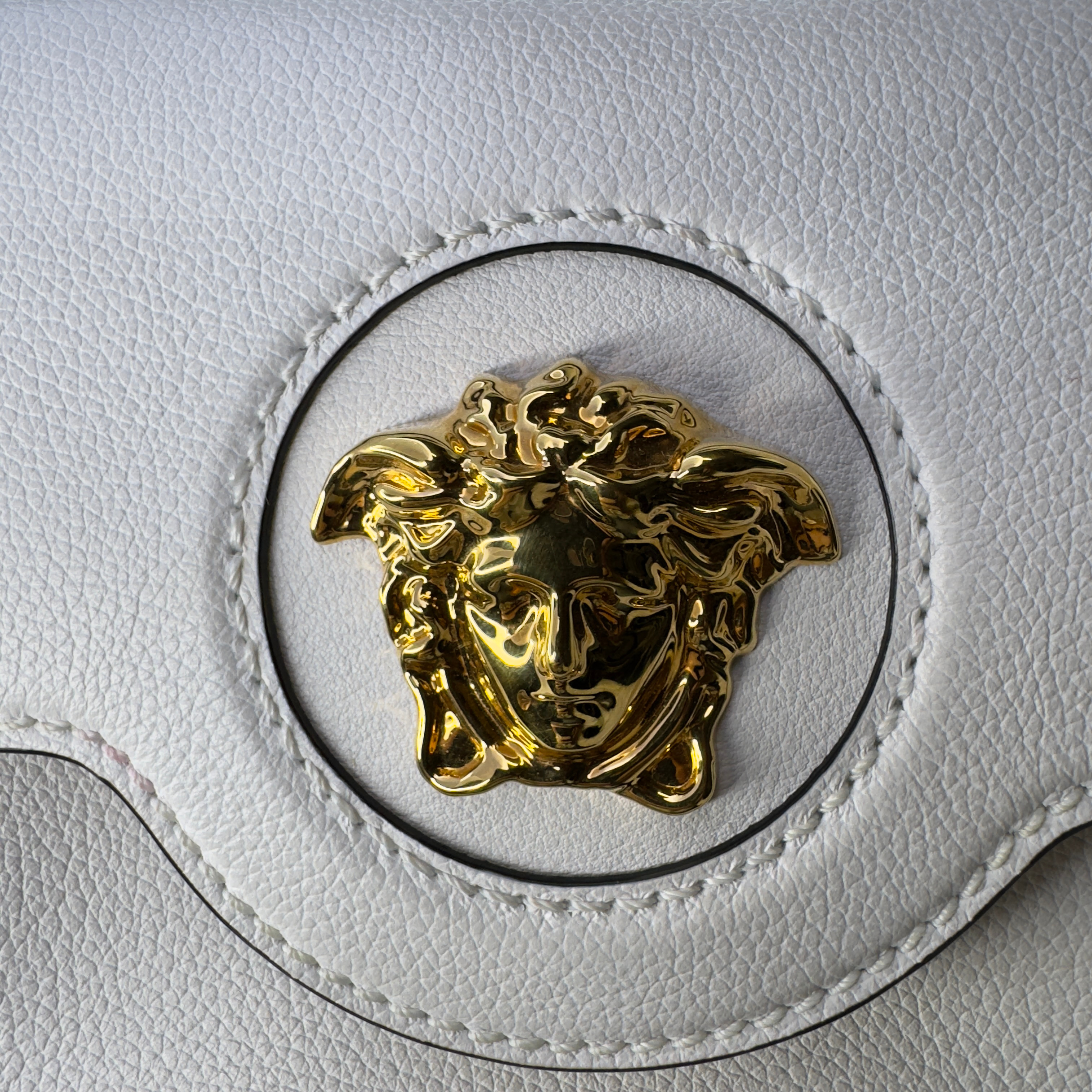 Versace La Medusa Small Crossbody Bag White