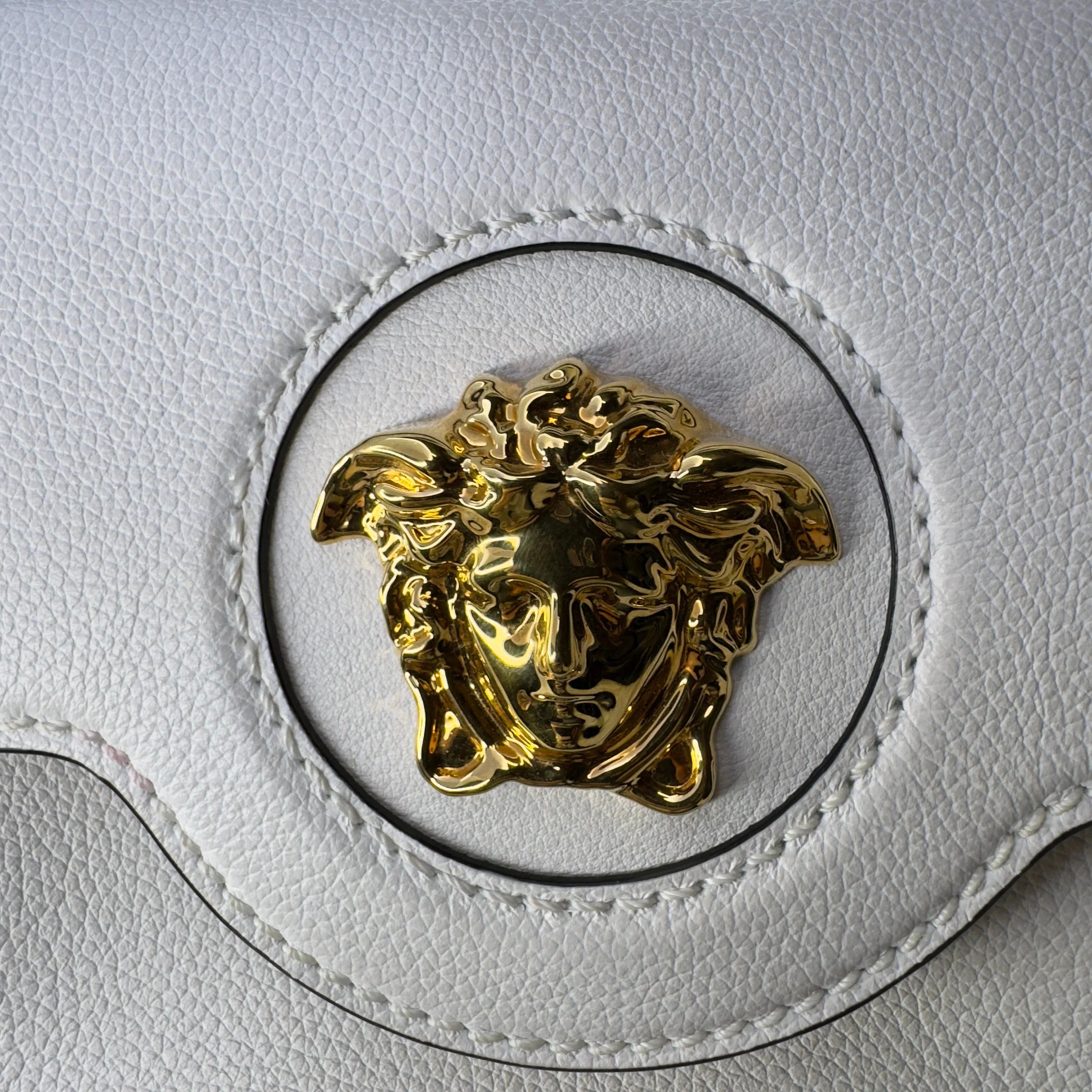 Versace La Medusa Small Crossbody Bag White - Lost Designer