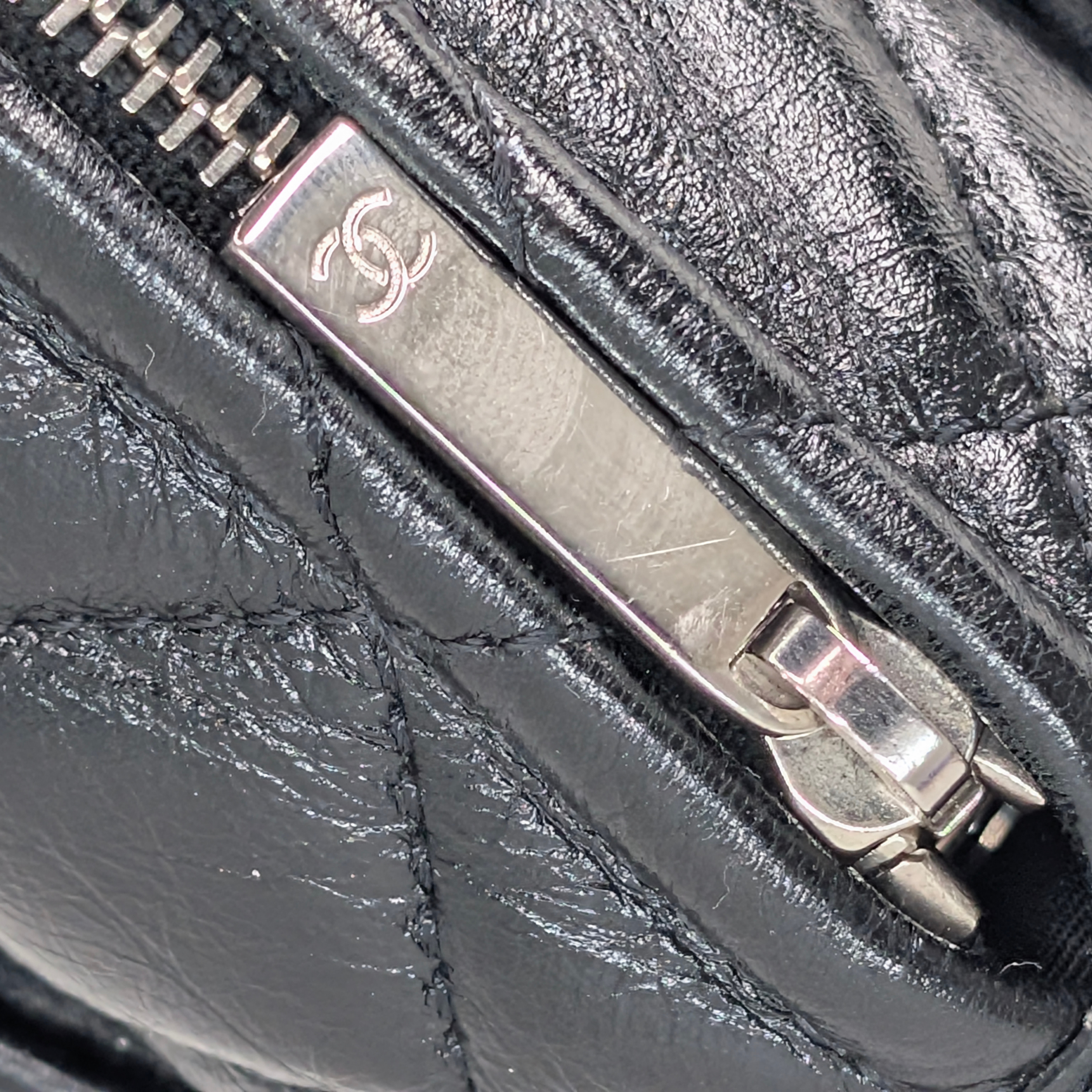 Chanel Clutch On Chain Camera Bag Aged Calfskin Black