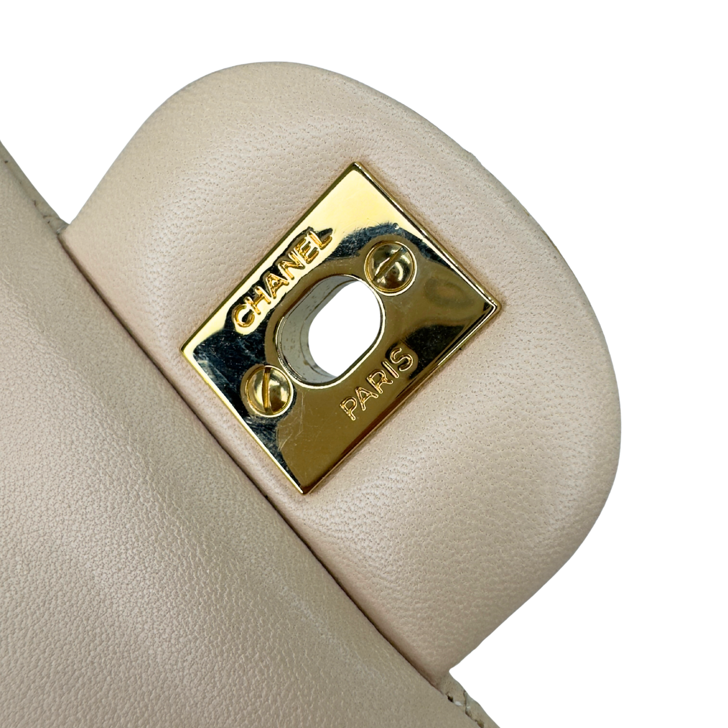 Chanel classic Double Flap Medium Lambskin Beige