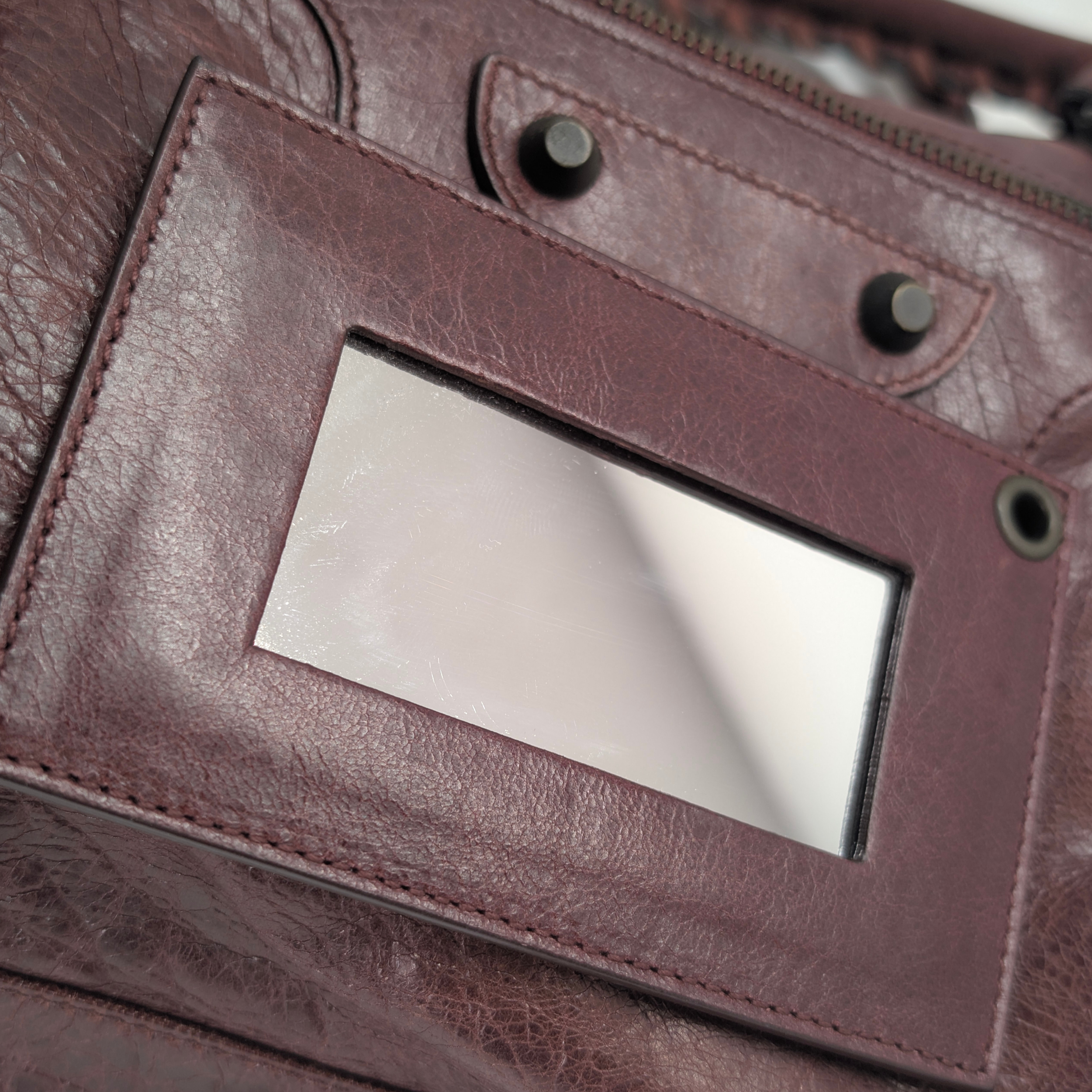 Balenciaga Motorcycle City Shoulder Bag Dark Burgundy