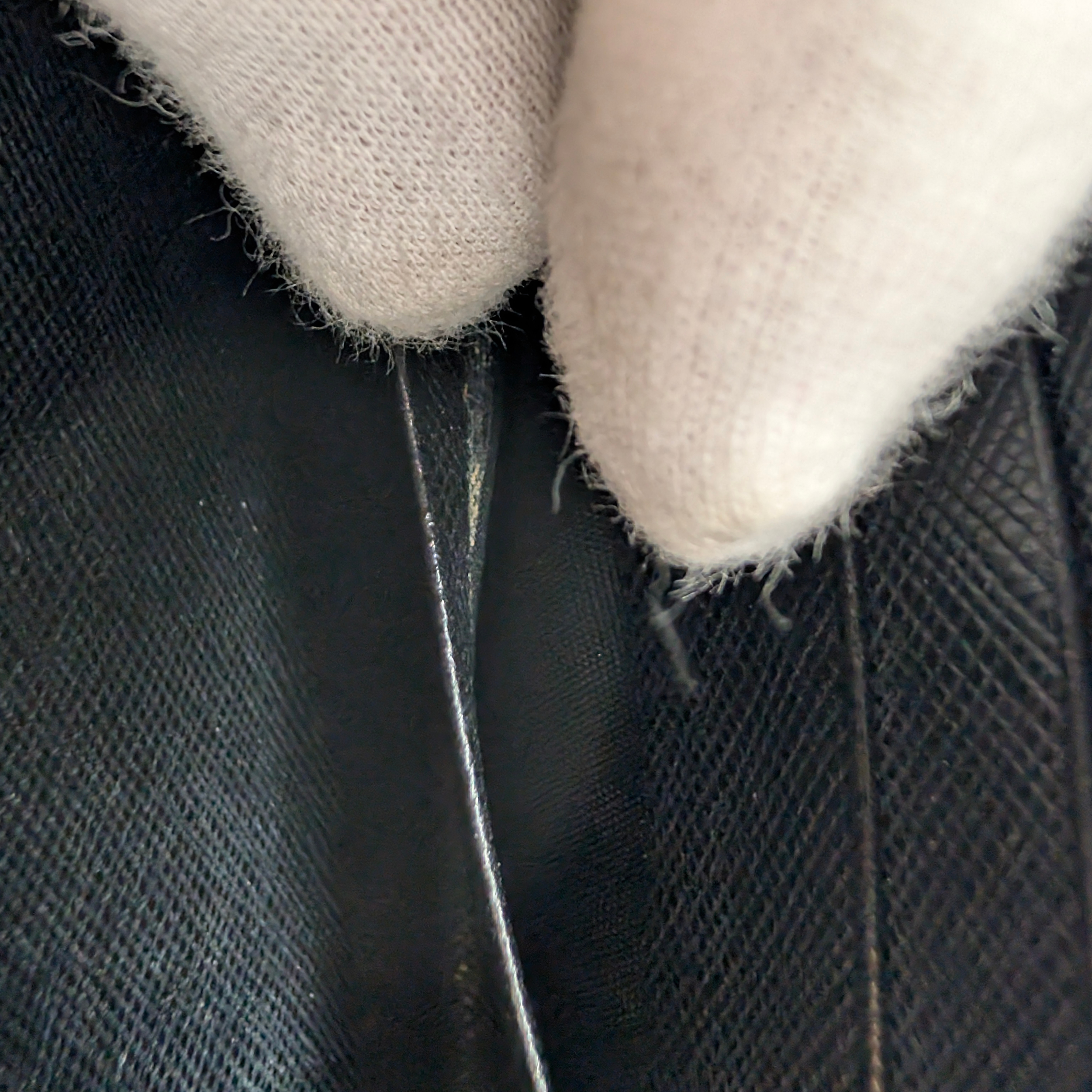 Prada Saffiano Leather Zip around Long Wallet Black