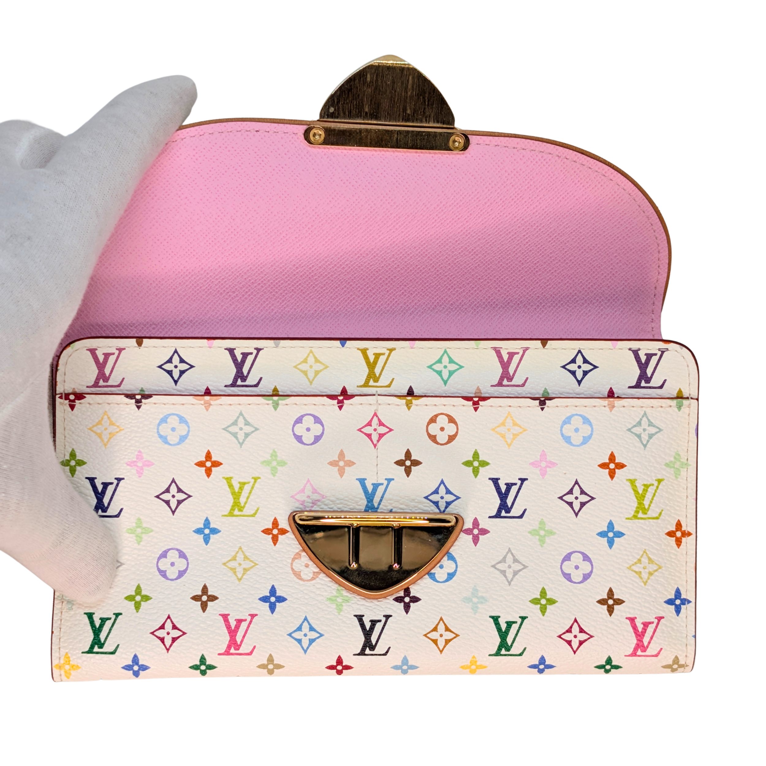 Louis Vuitton White Multicolor Monogram Canvas Eugenie Wallet