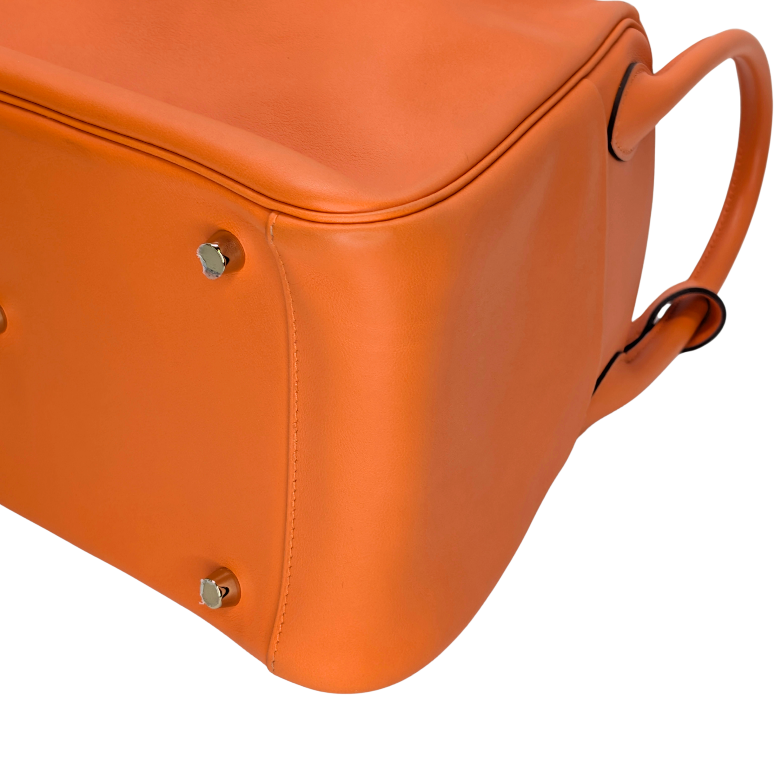 Hermes Lindy 30 Swift Leather Orange LGHW X Stamp