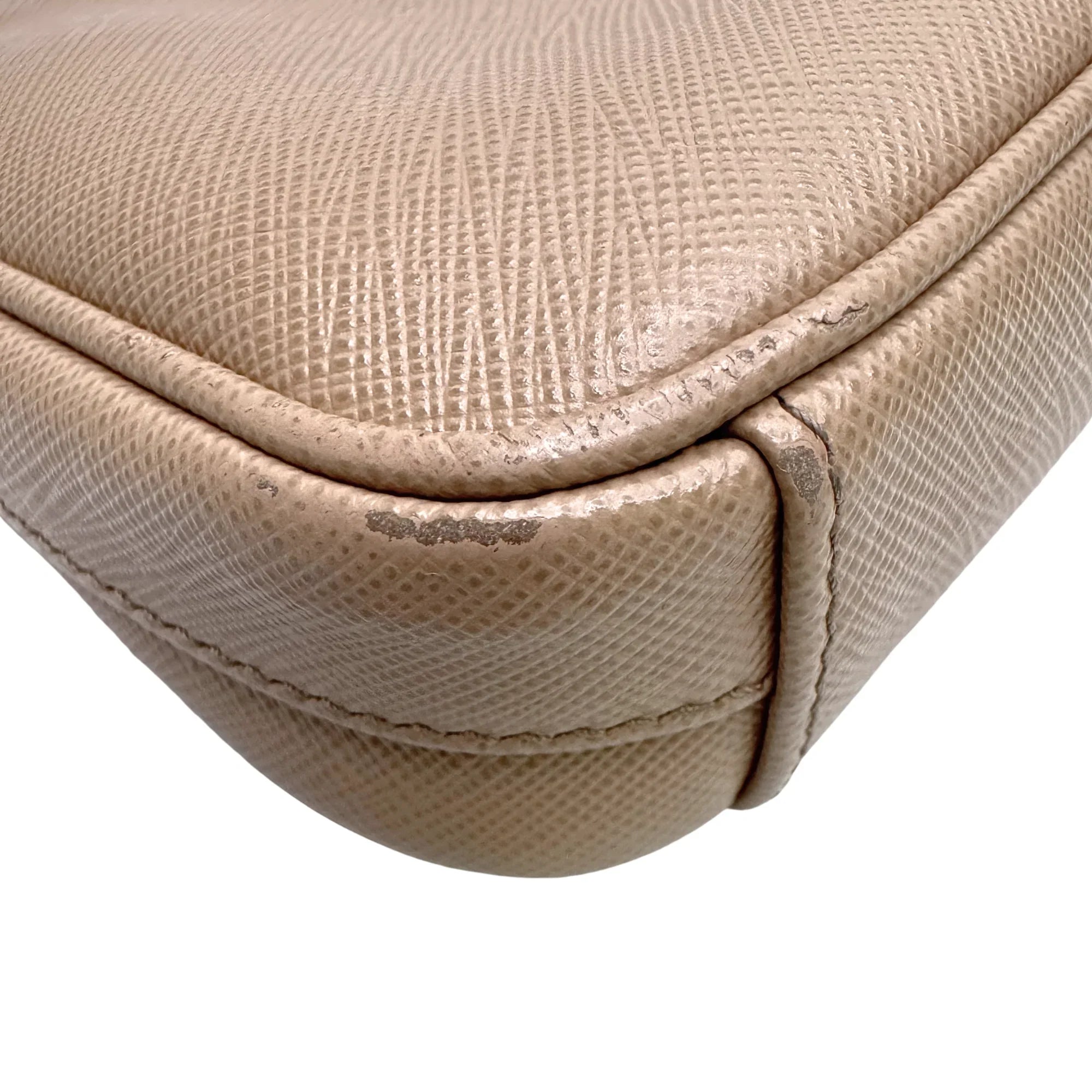 Prada Re-edition Crossbody Bag Leather Beige - Lost Designer