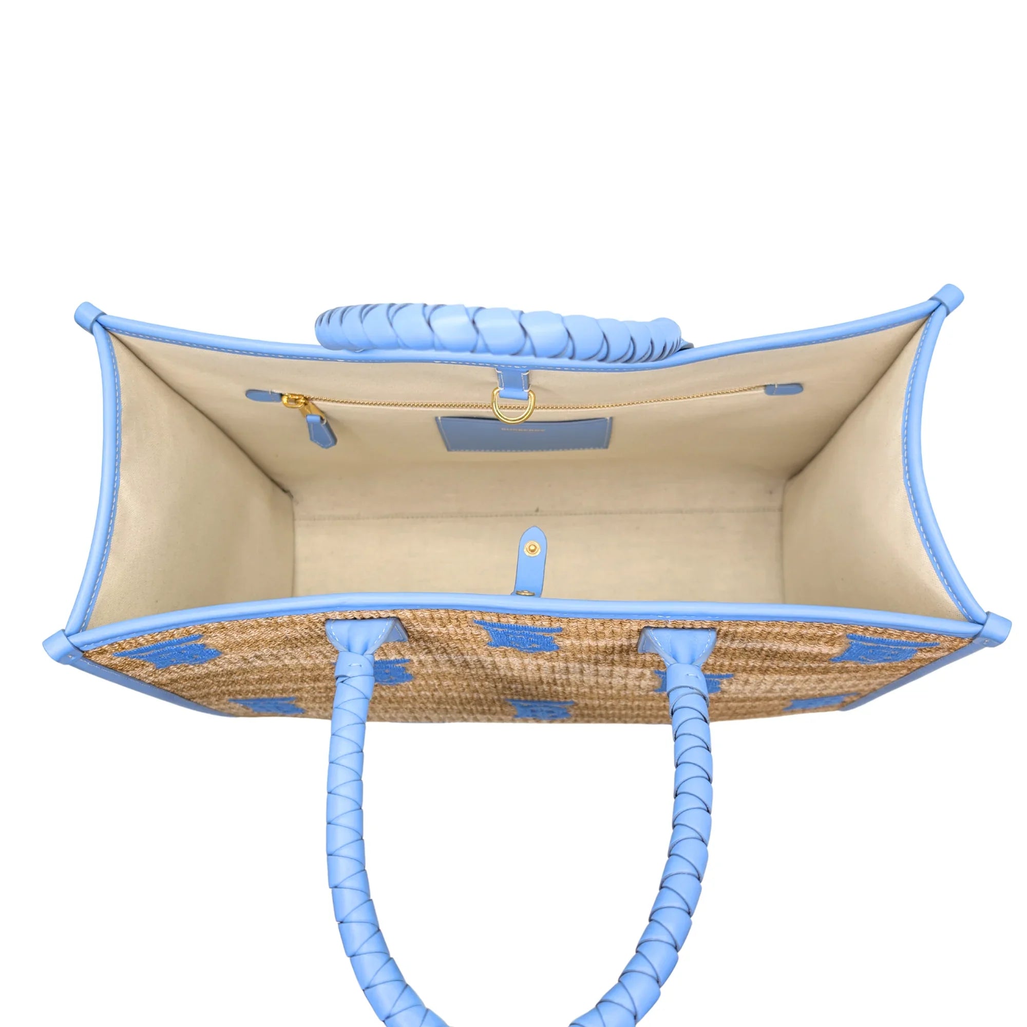 Burberry Freya Tb Line Monogram Tote Bag Beige - Lost Designer