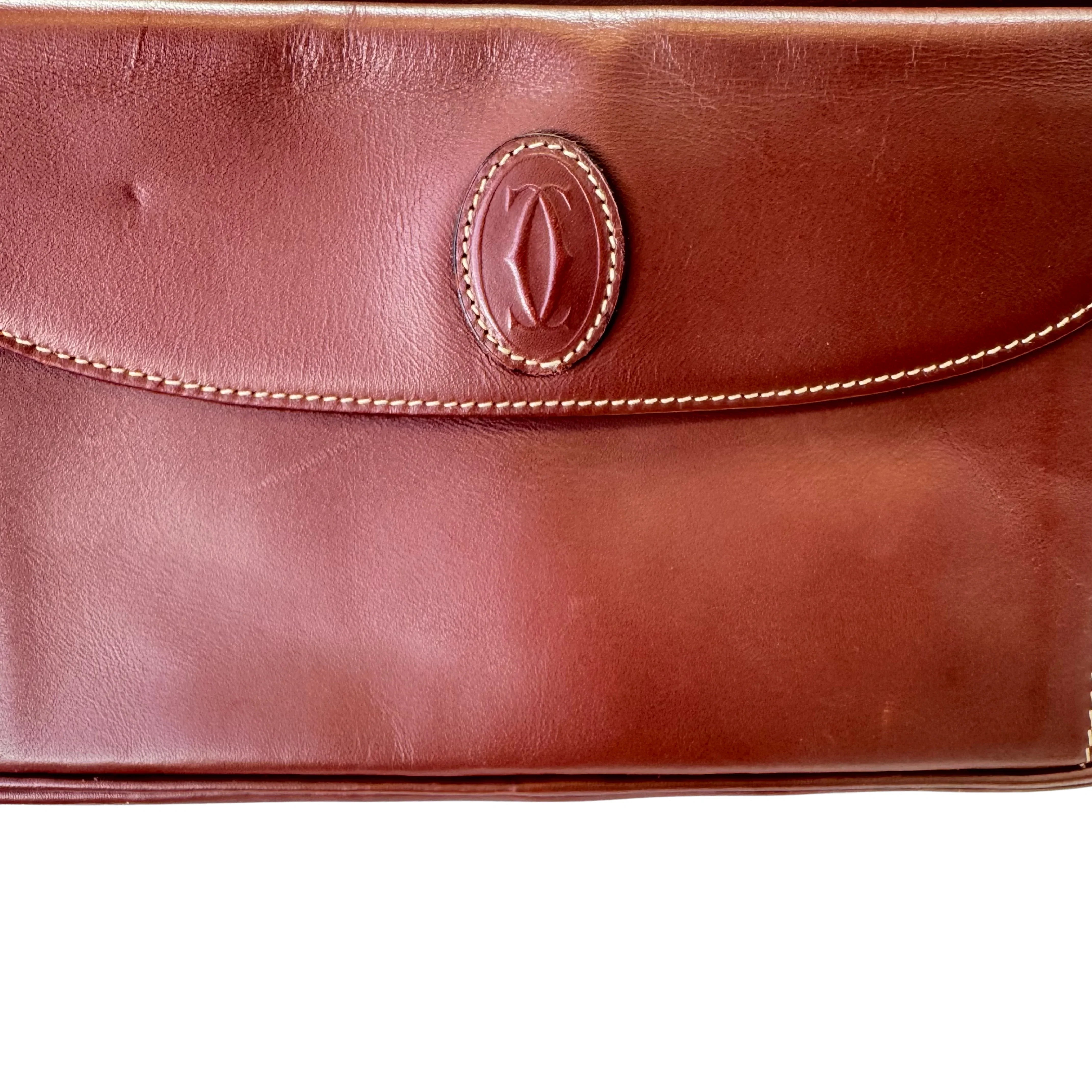 Cartier Must De Cartier Crossbody Bag Leather Brown - Lost Designer