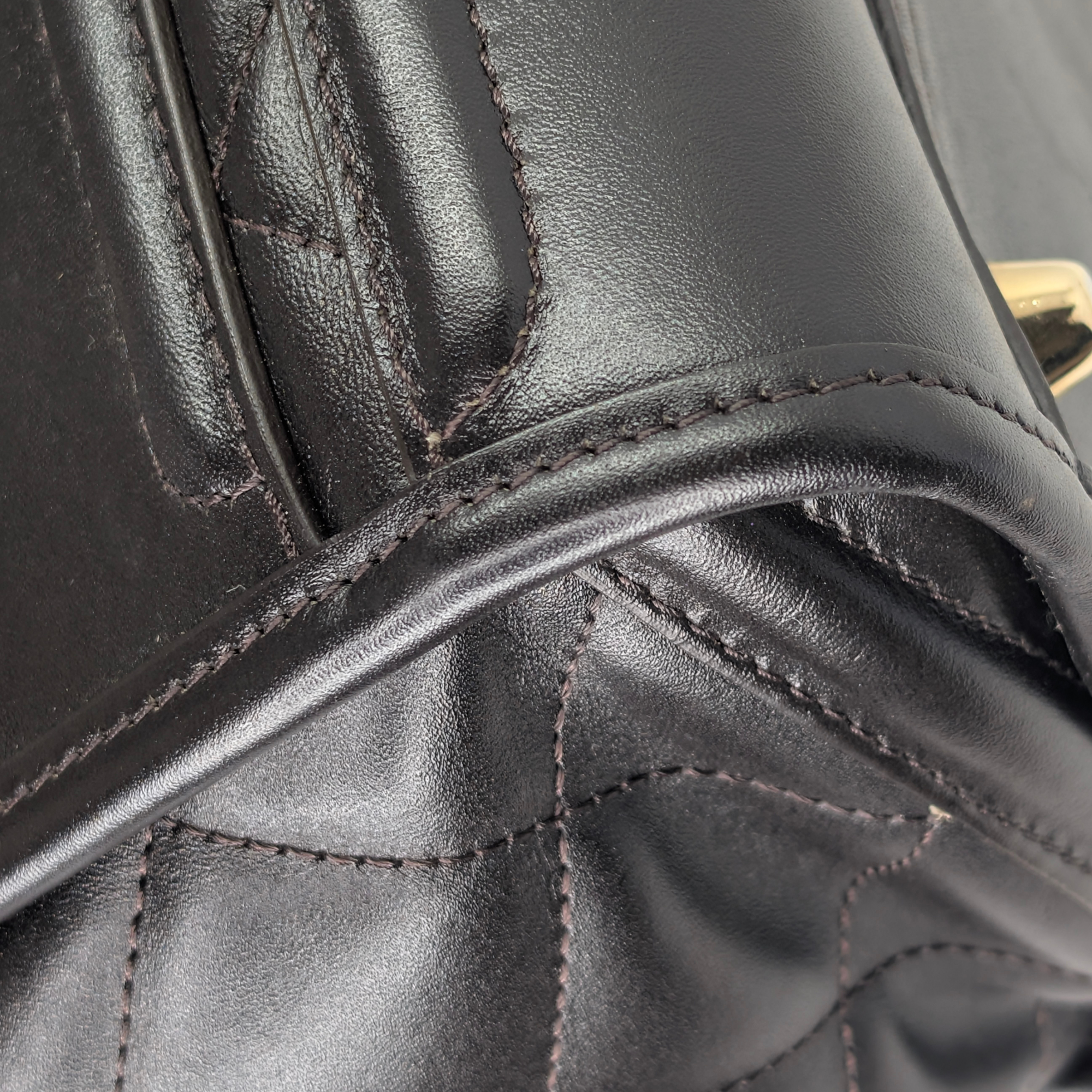 Burberry Quilted Manor Shoulder Bag Brown/Black