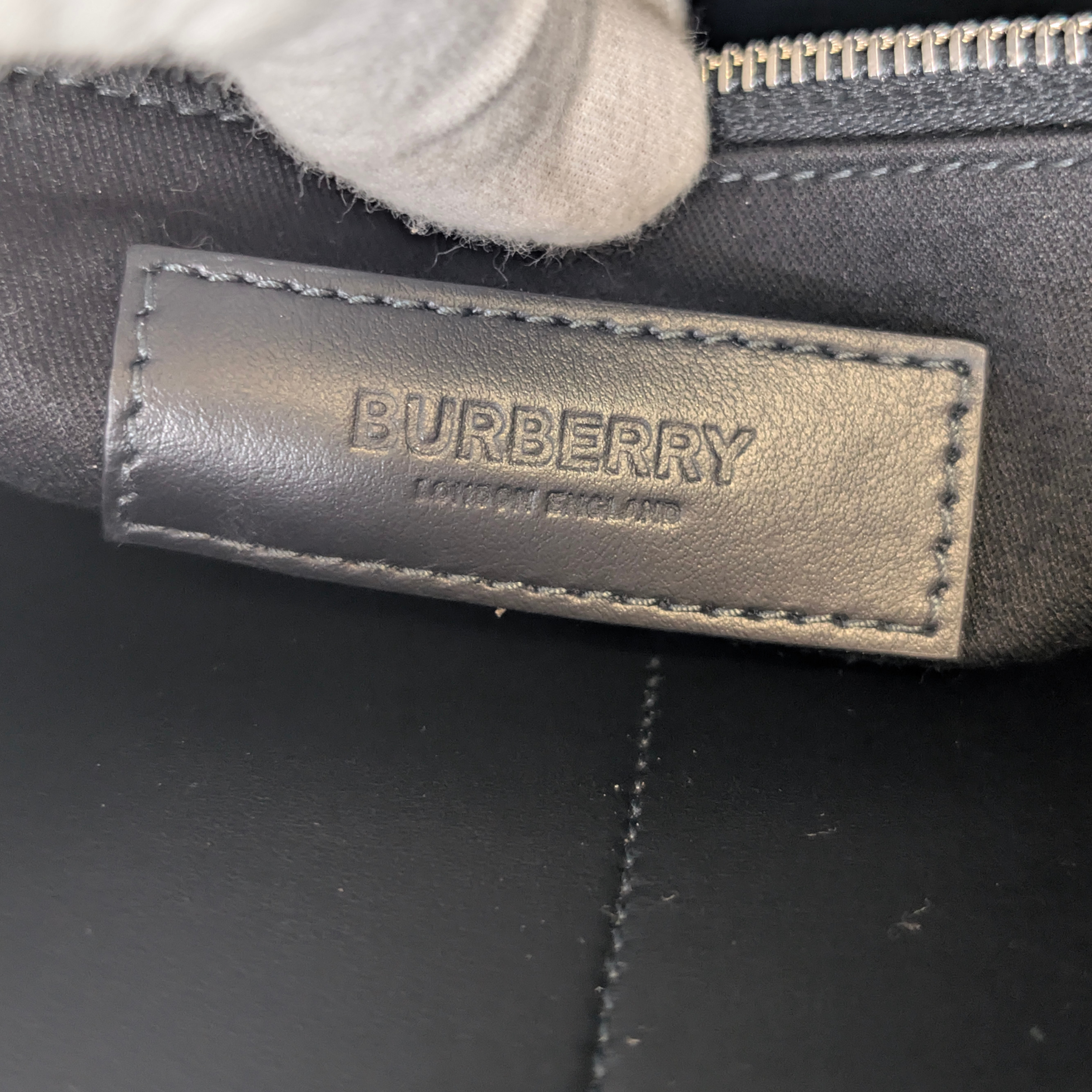 Burberry Slim Vertical Denny Tote Bag In Navy Check Pattern
