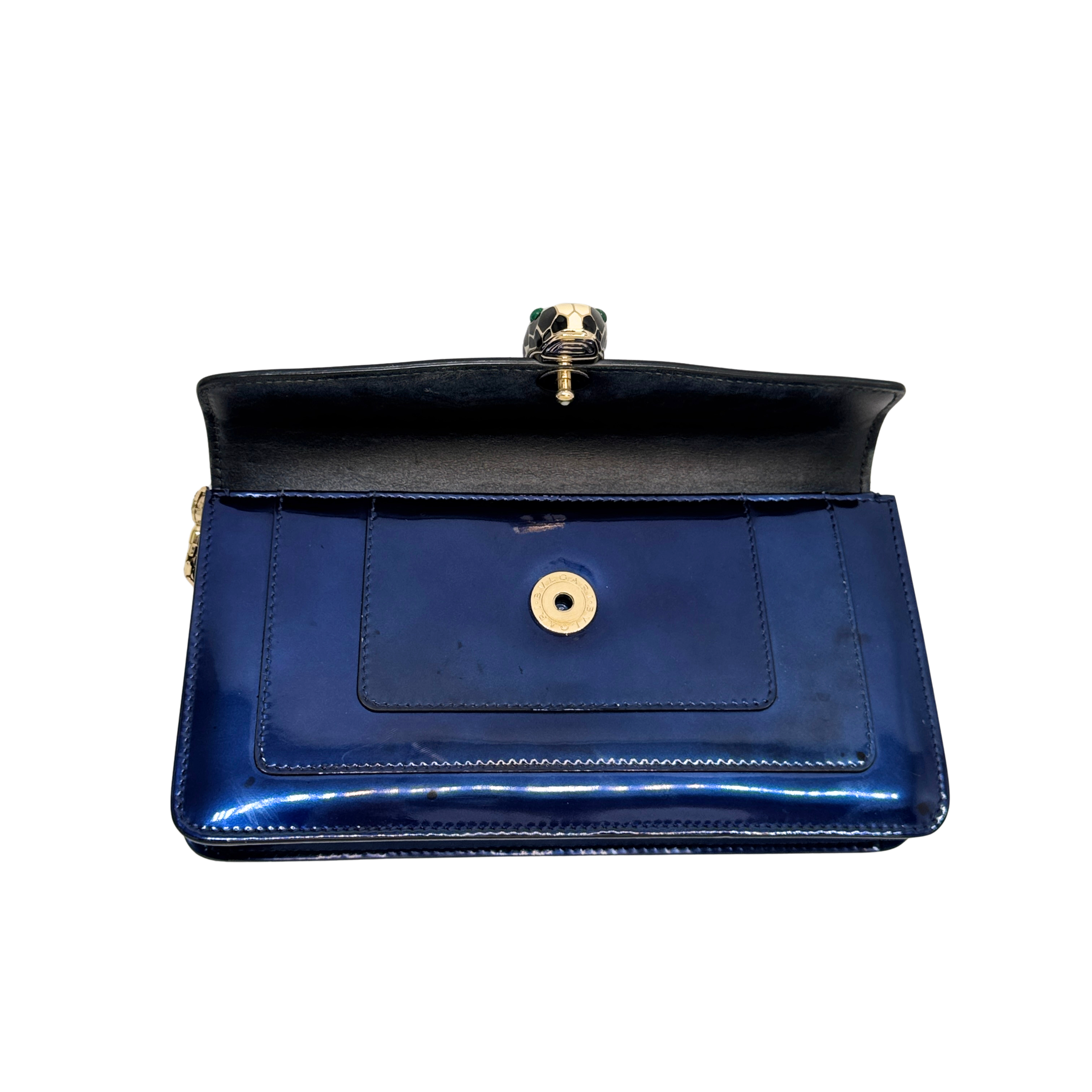 Bvlgari Serpenti Forever Chain Crossbody Bag Navy Blue