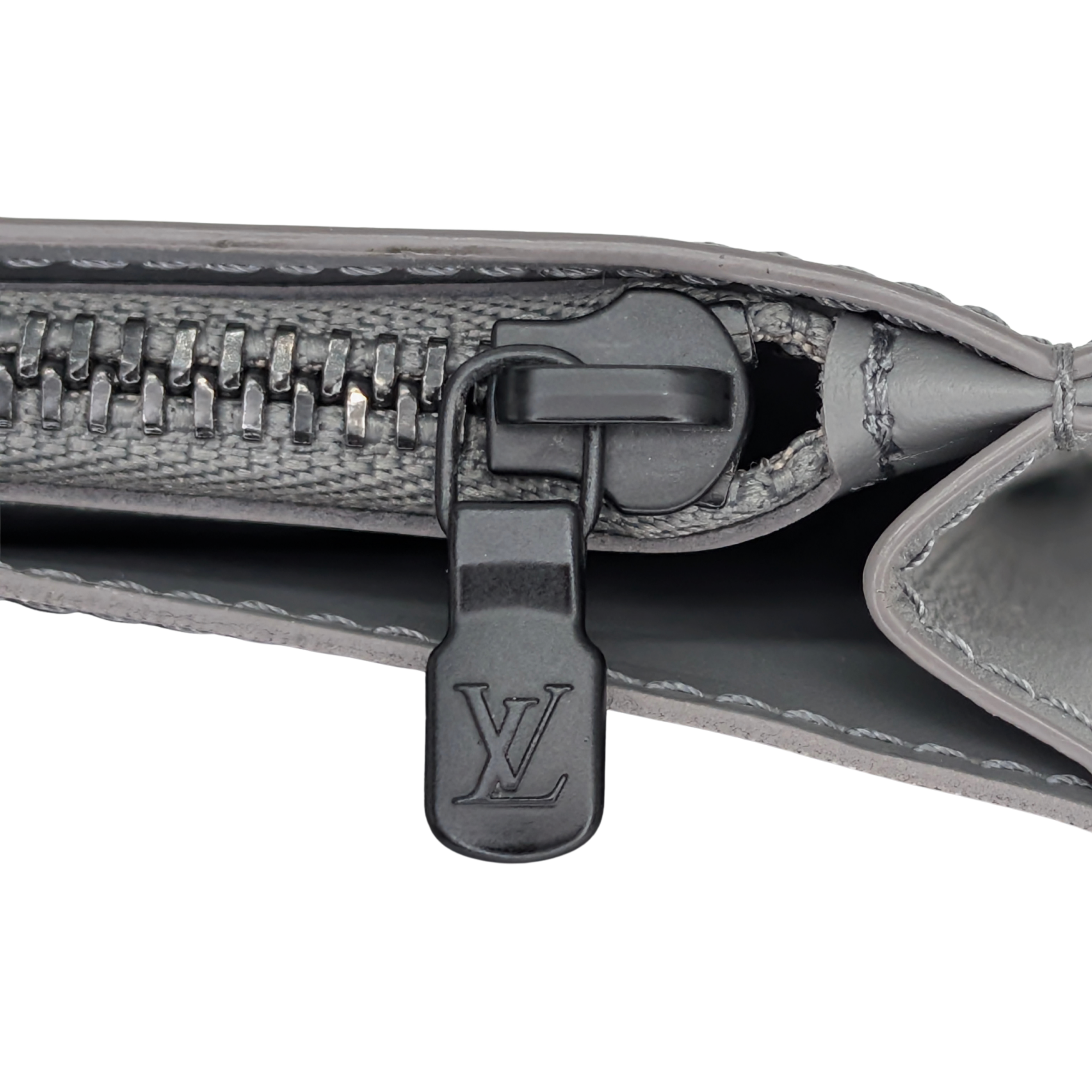 Louis Vuitton Brazza Wallet Shadow Leather Grey