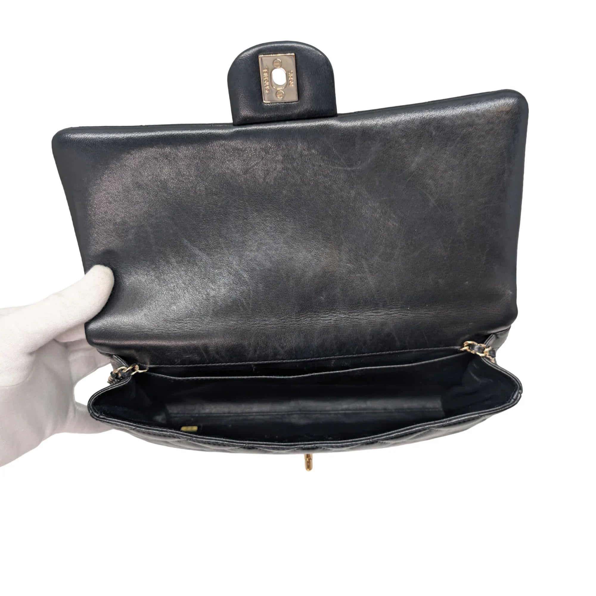 Chanel Classic Quilted Clutch With Chain Black - Lost Designer