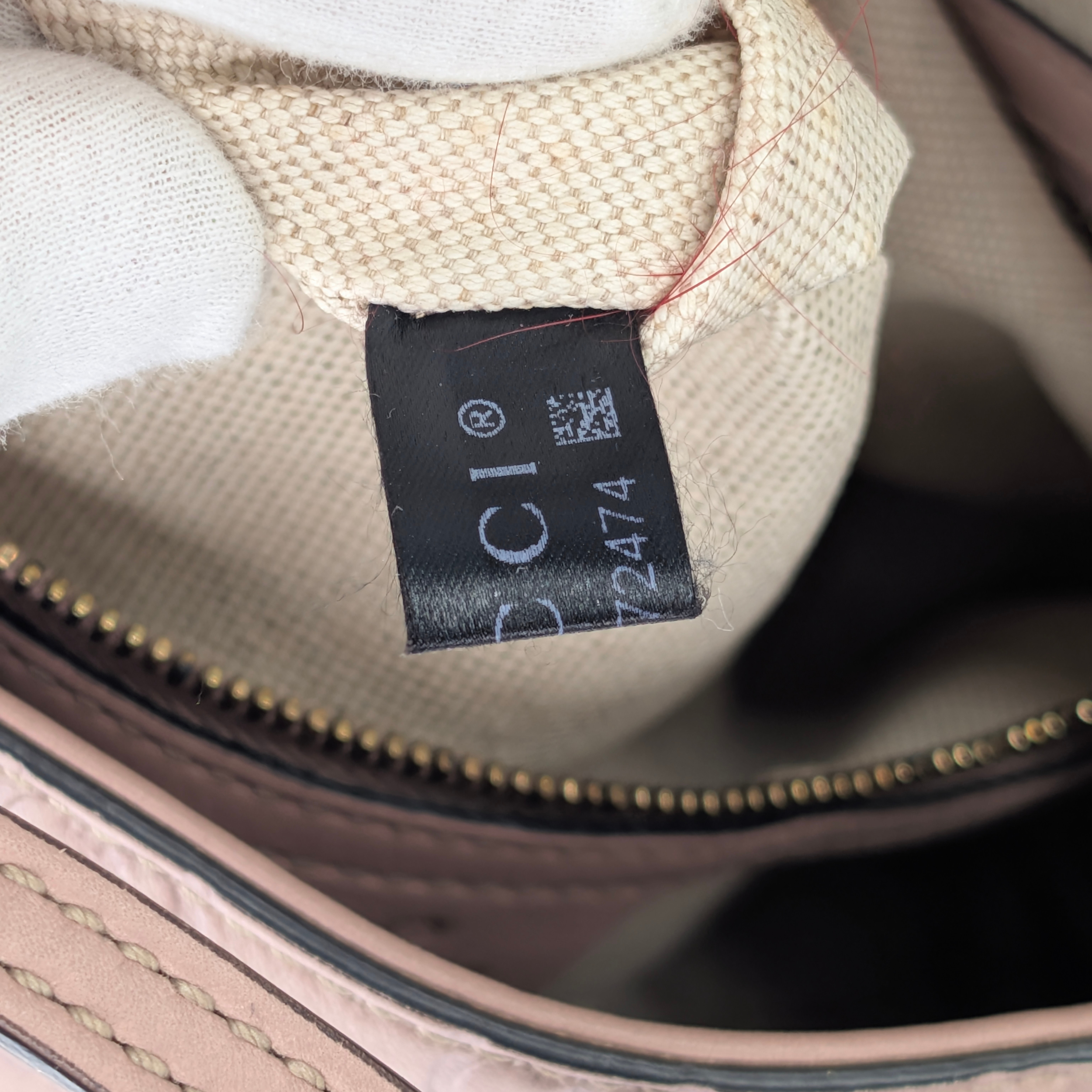 Gucci Guccissima Medium Bree Foldover Tote Soft Pink